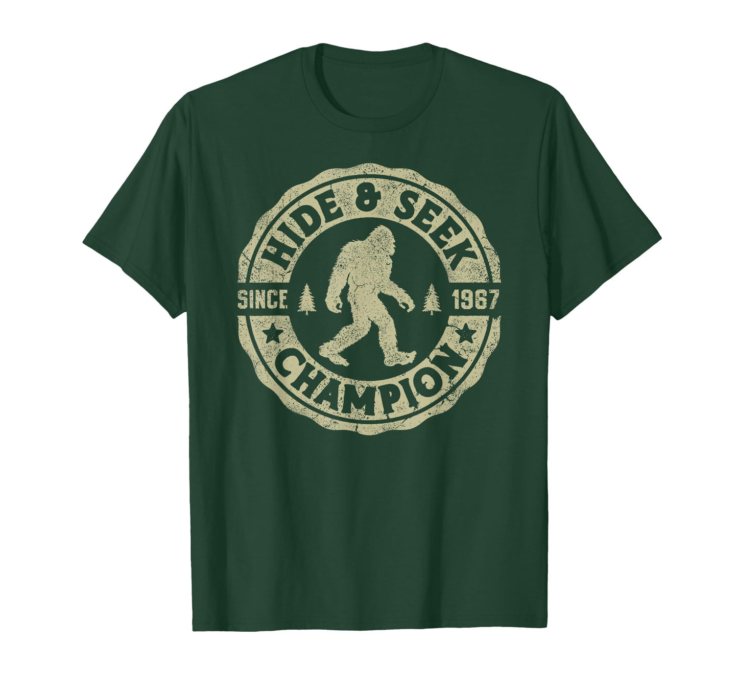 Bigfoot Hide And Seek Champion Funny Sasquatch Retro Vintage T-Shirt