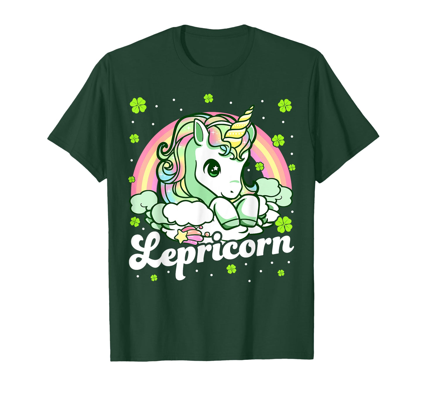 Lepricorn Rainbow St Patricks Day Unicorn Girls Kids Teacher T-Shirt