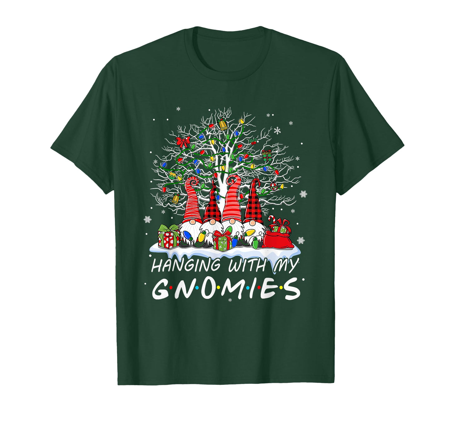 Funny Christmas Gnome Hanging With My Gnomies Xmas Men Women T-Shirt