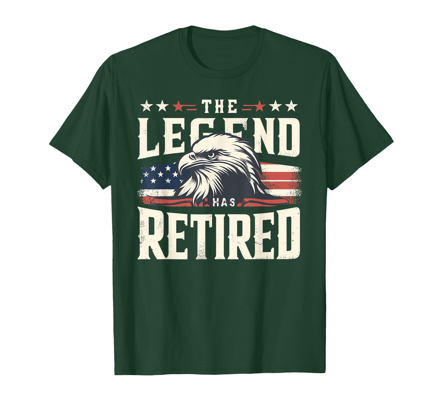 The Legend Has Retired American Flag Eagle Retirement Memory T-Shirt