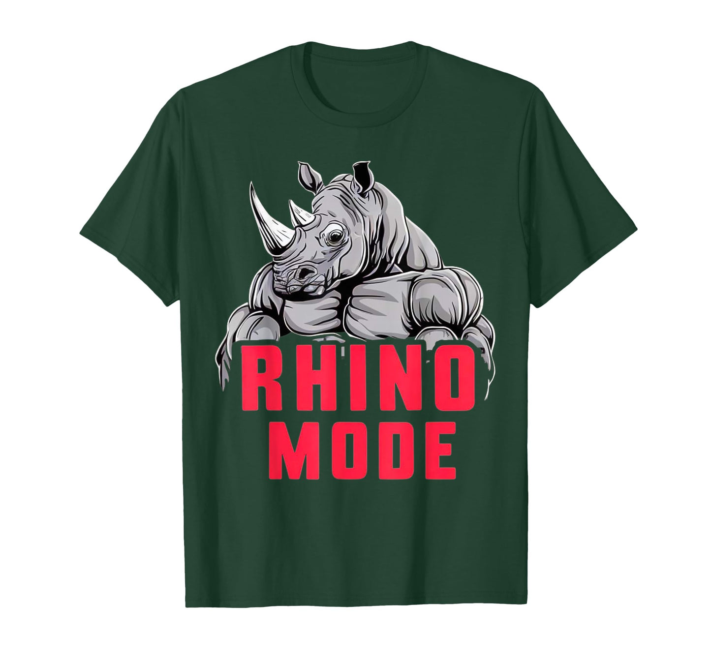 Funny Bodybuilding Rhino Mode Workout Fitness Gym Motivation T-Shirt