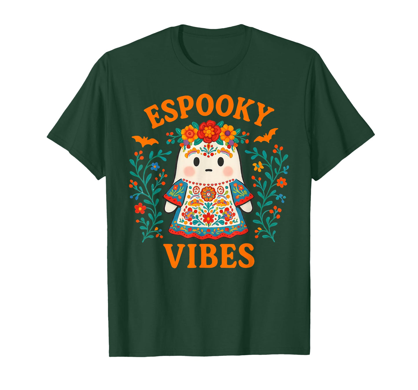 Espooky Vibes Maestra Halloween Spanish Mexican Boho Ghost T-Shirt