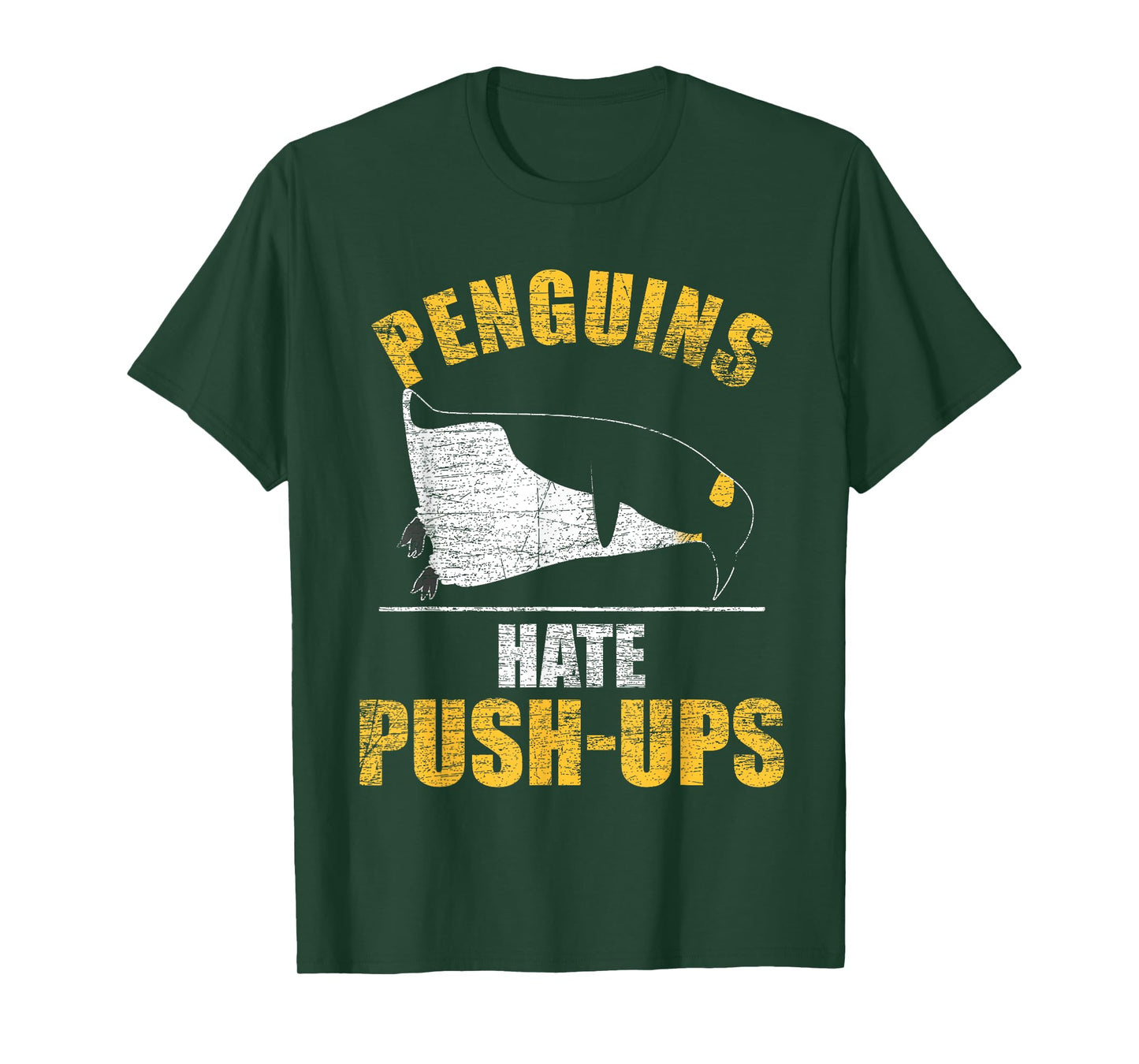Penguin T-Shirt Penguins Hate Push-Ups - Training Workout T-Shirt