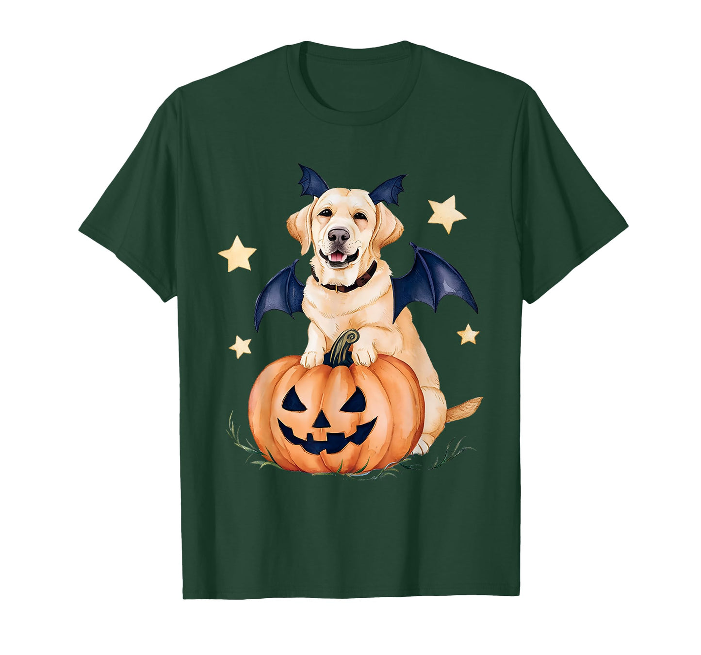 Labrador Pumpkin Witch Golden Labrador Halloween Ghost Dog T-Shirt