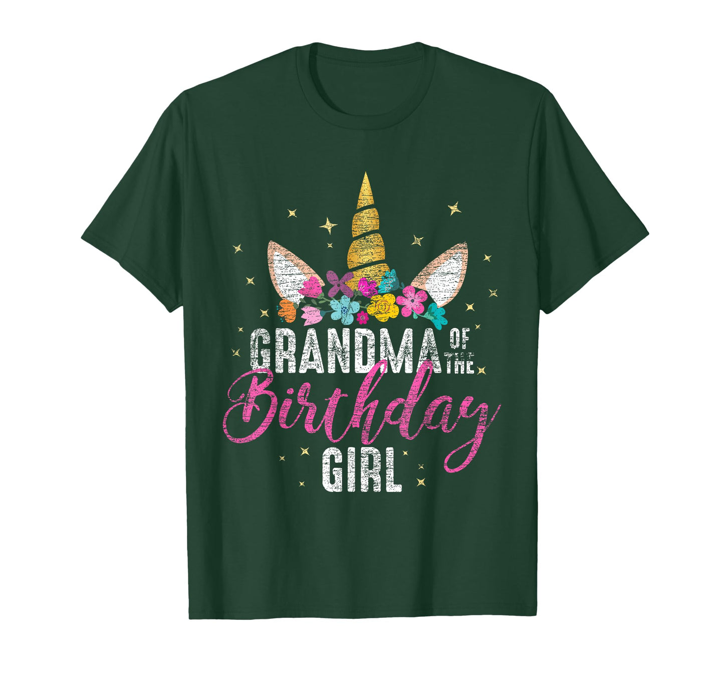Grandma Of The Birthday Girl Grandma Gift Unicorn Birthday T-Shirt