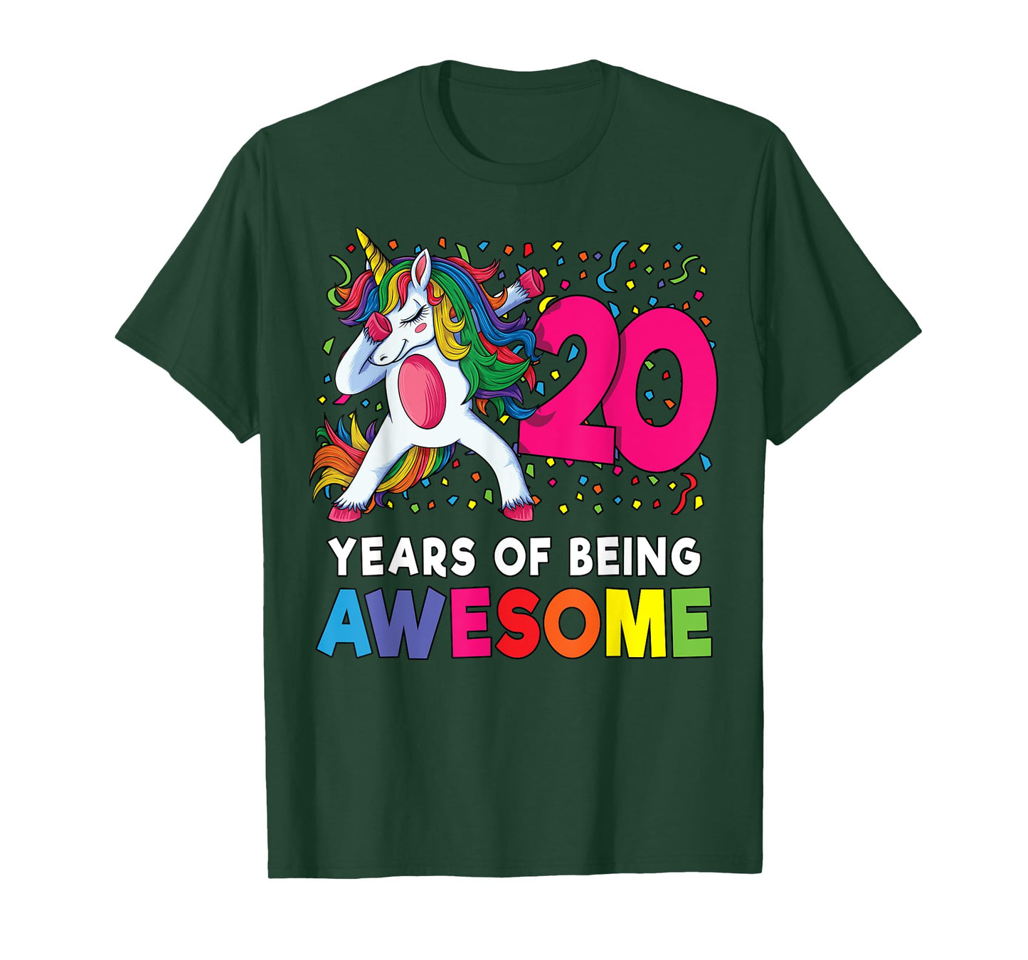 20th Birthday Dabbing Unicorn Party Gift 20 Years Old Girls T-Shirt