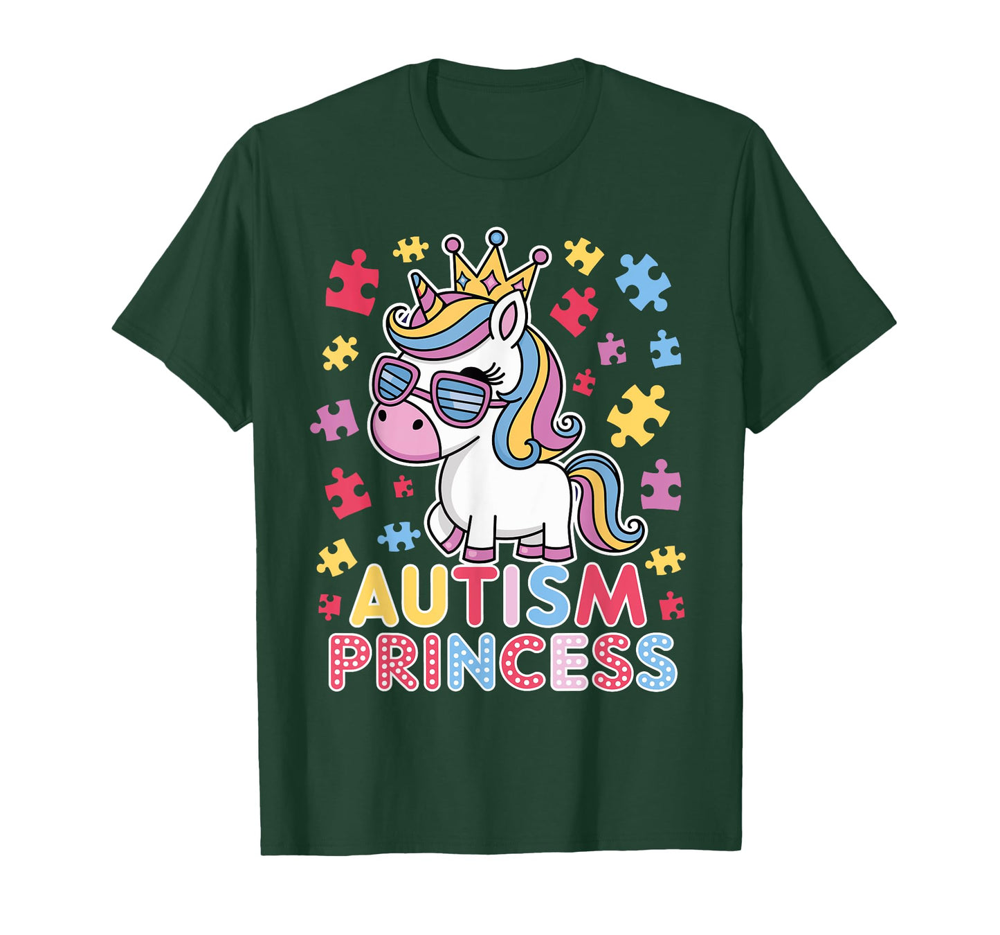 Cute Autism Princess Unicorn Girls Daughter Autism Awareness T-Shirt