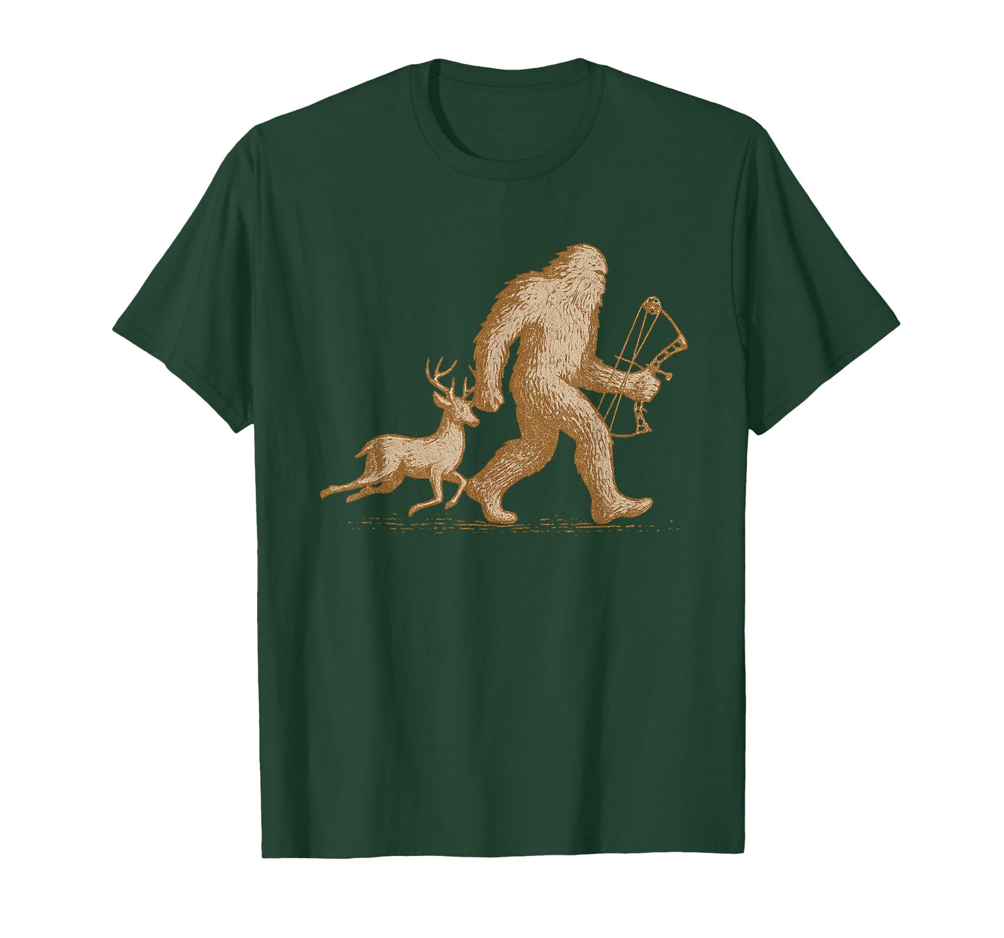 Bigfoot Deer Hunting Funny Sasquatch Deer Bow Hunting T-Shirt