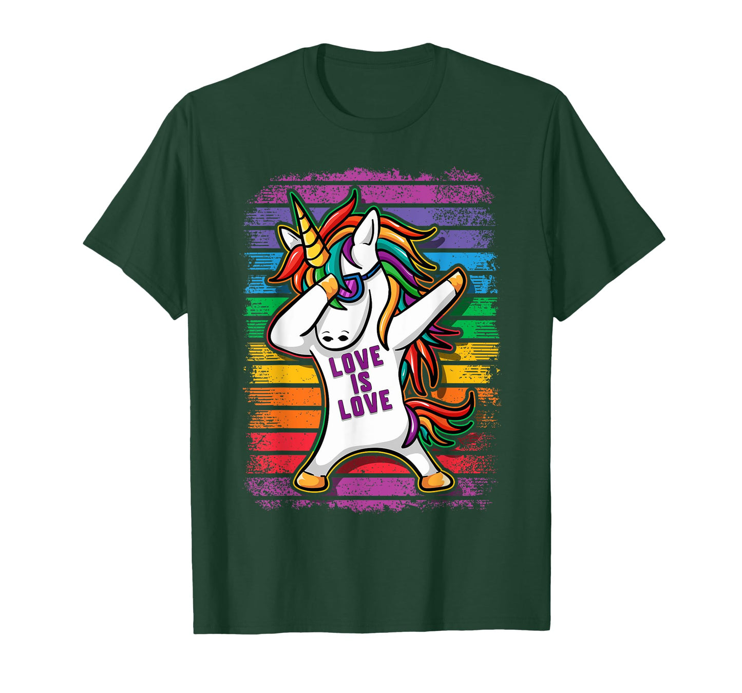 Gay Pride Dabbing Unicorn Love Is Love T-Shirt