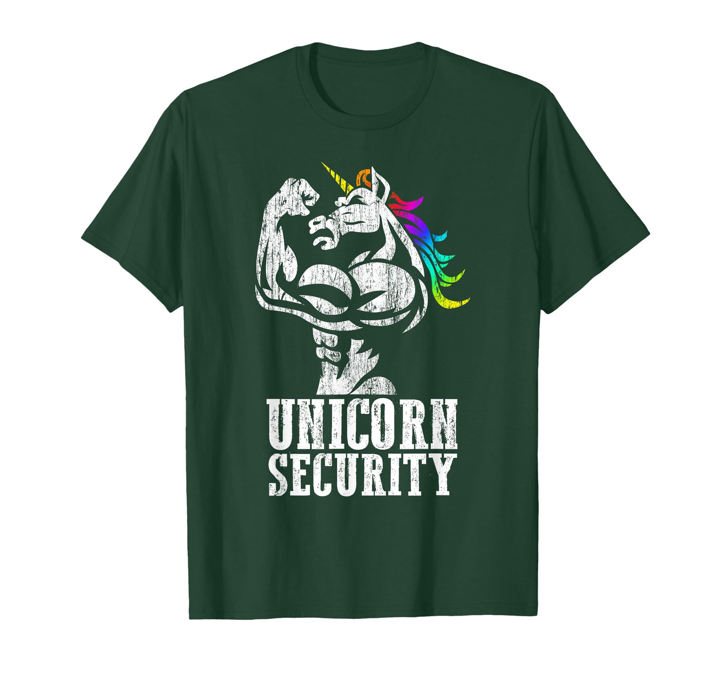 Unicorn Security Rainbow Muscle Manly Funny Christmas Gift T-Shirt