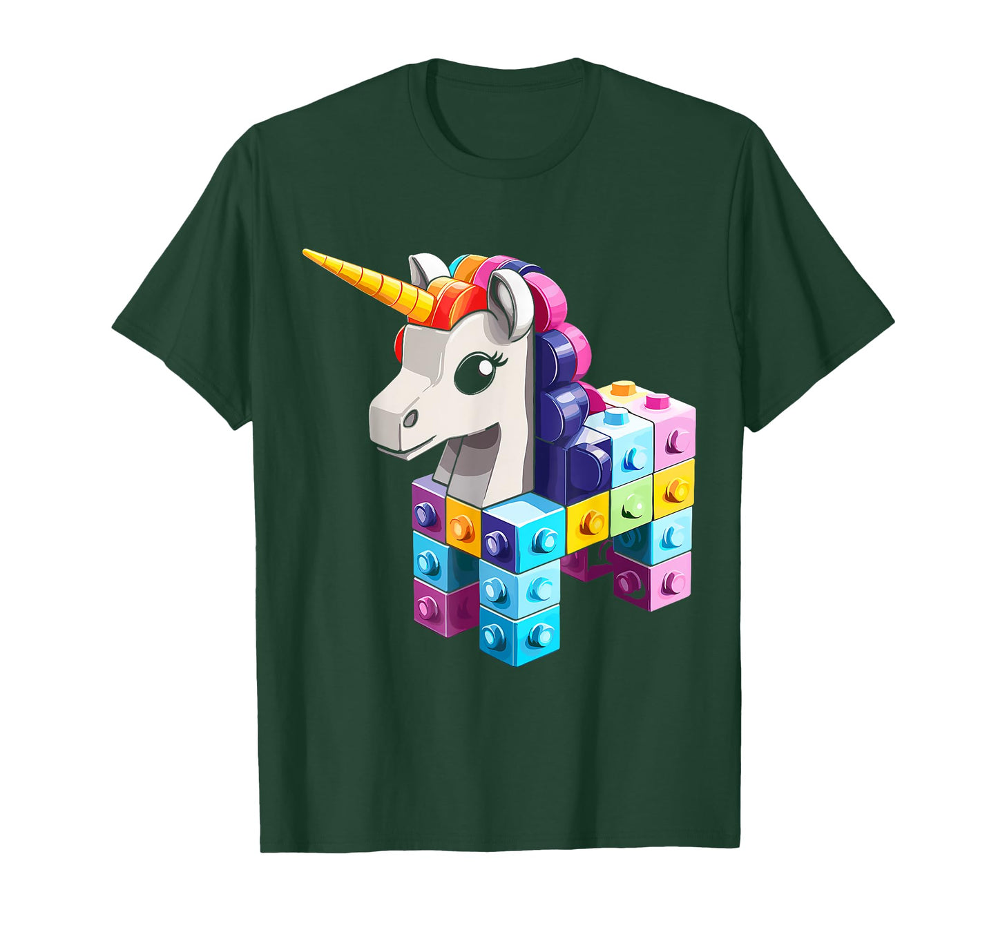 Master Builder Bricks Blocks Play Toys Unicorn Youth Kids T-Shirt