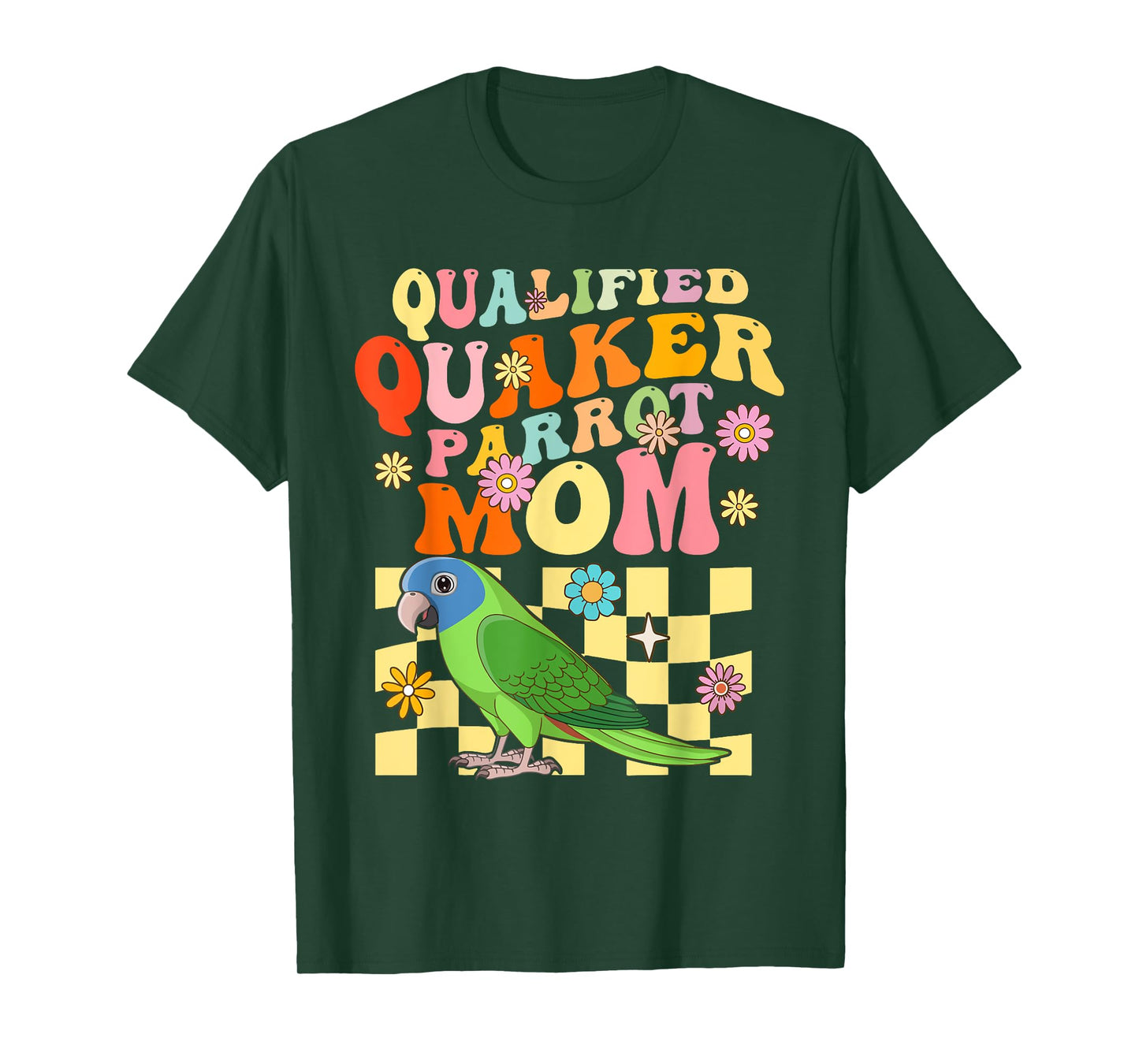 Qualified Quaker Parrot Mom Groovy Parrot Bird Woman T-Shirt