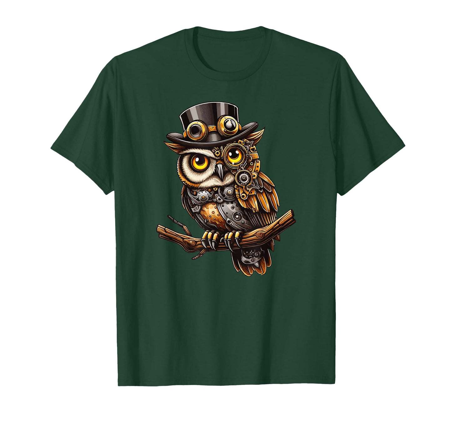 Mechanical Steampunk Barn Owl Clockwork Fantasy Animal T-Shirt