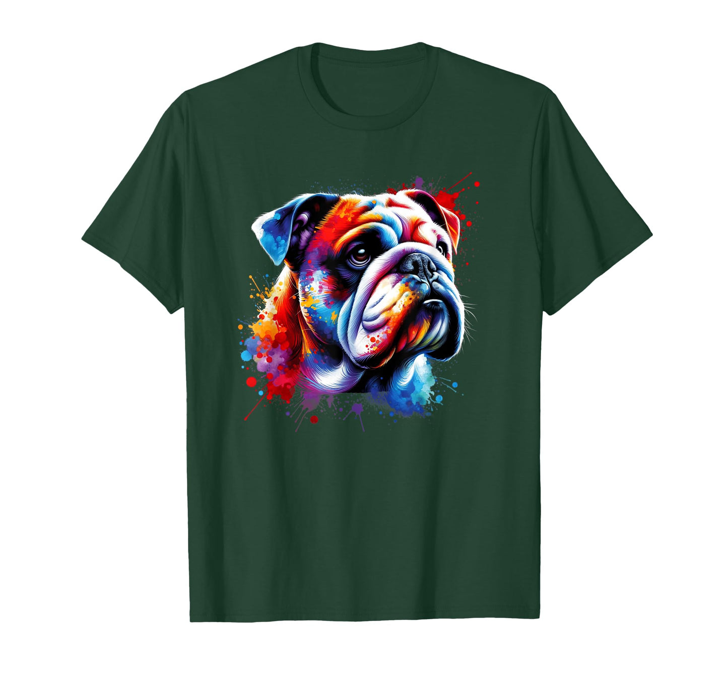 Colorful Splash Art Bulldog English Bulldogs T-Shirt