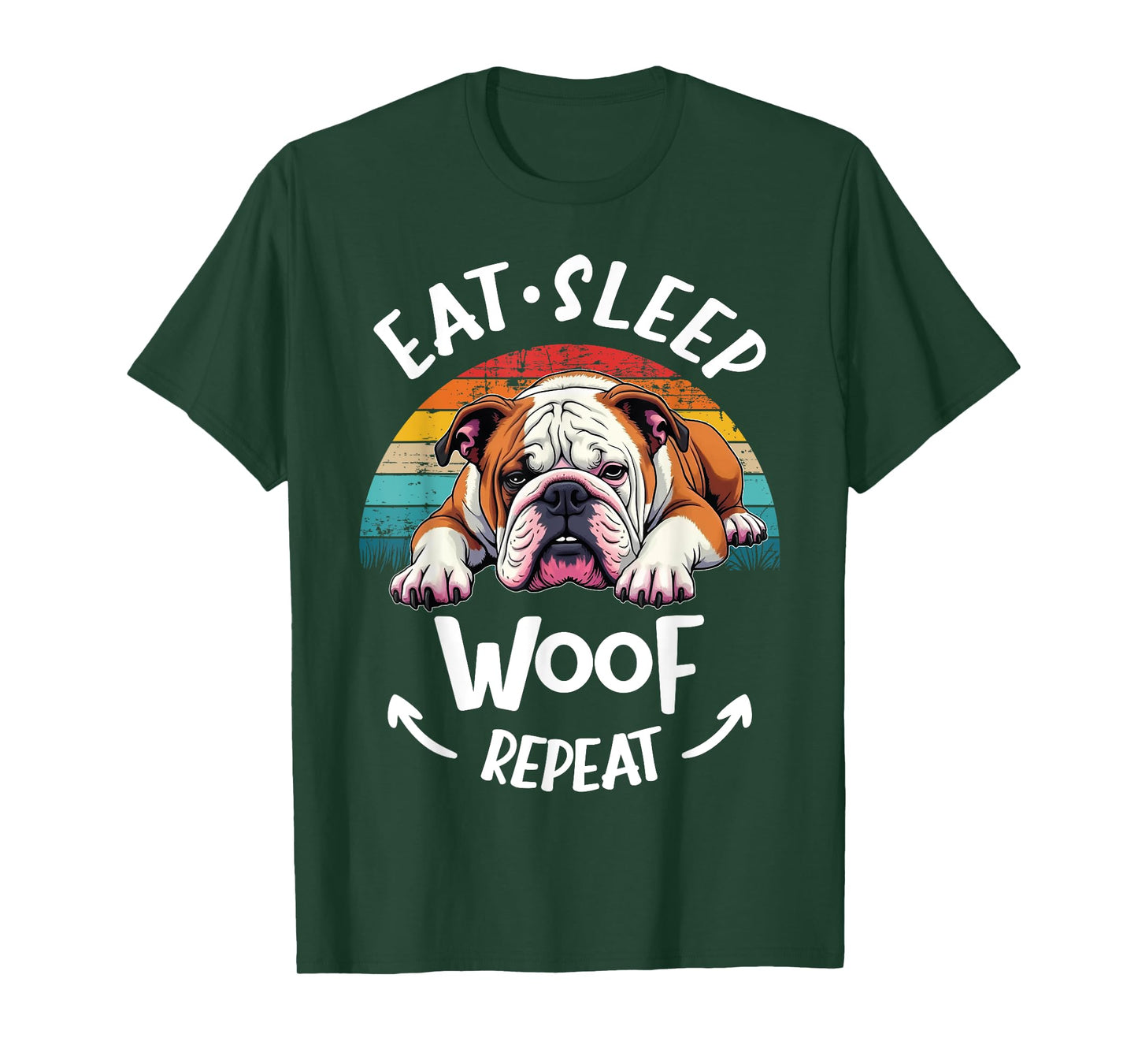 English Bulldog British Bulldog Eat Sleep Repeat T-Shirt for Men Women