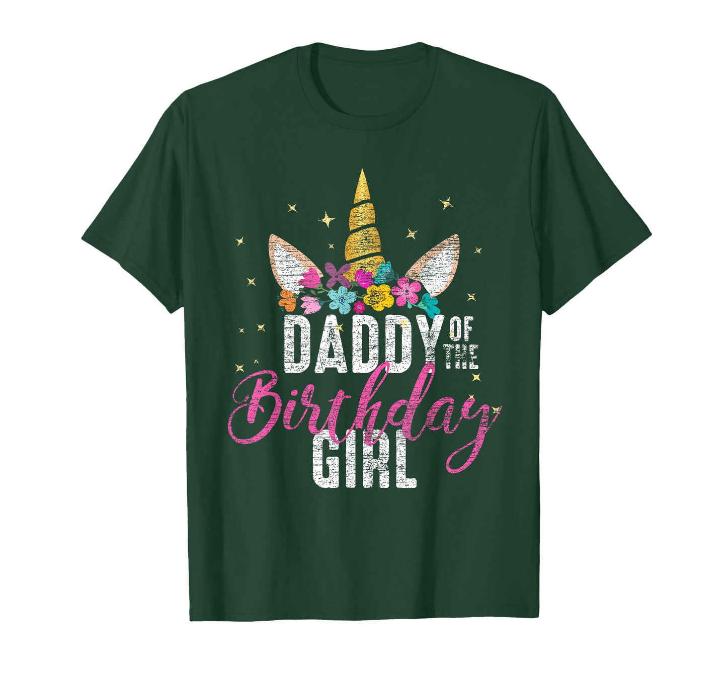 Daddy Of The Birthday Girl Father Gift Unicorn Birthday T-Shirt