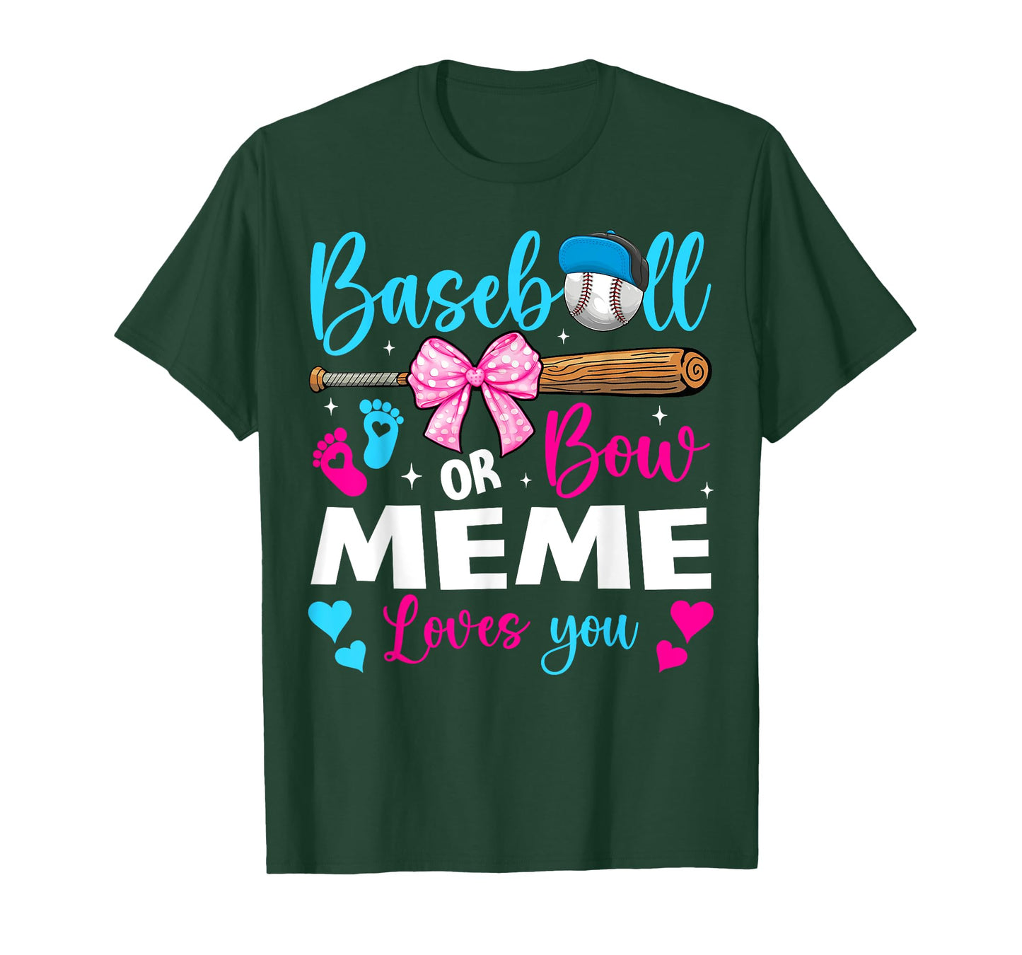 Baseball or Bow Meme Loves You Baseball Gender Reveal T-Shirt