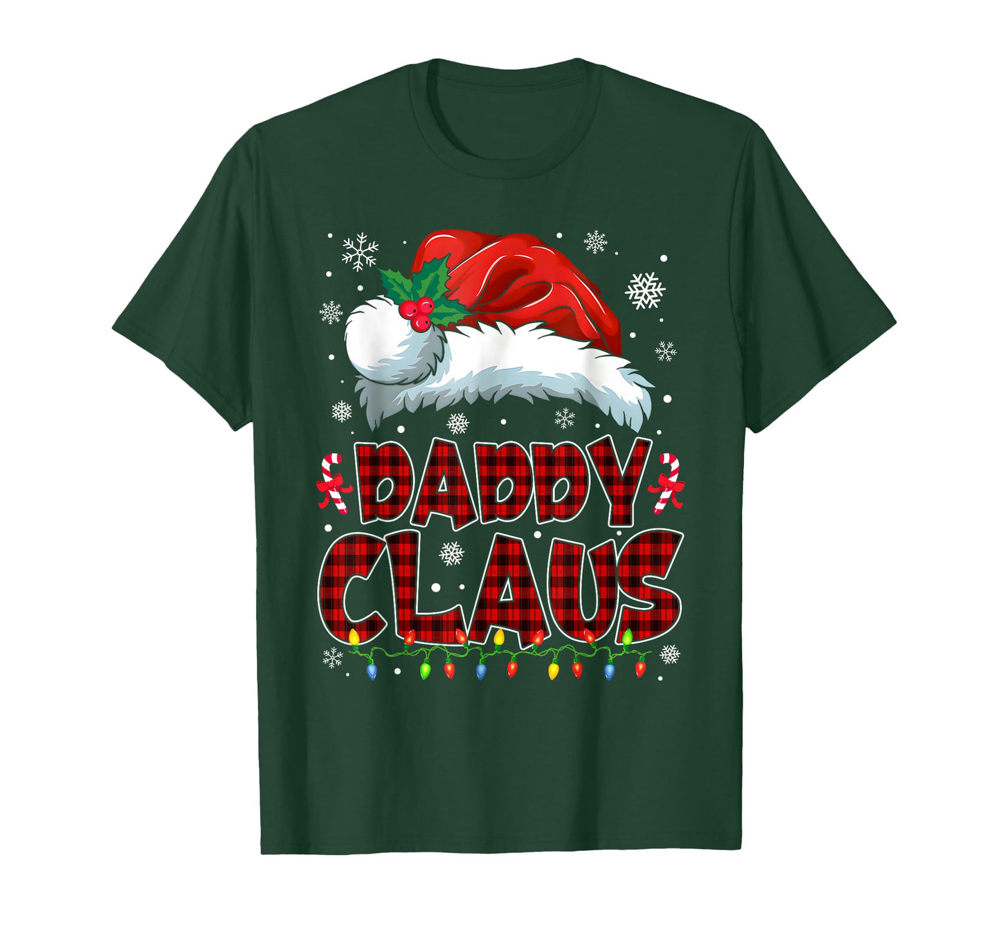 Daddy Claus Christmas Lights Pajama Family Group Matching T-Shirt