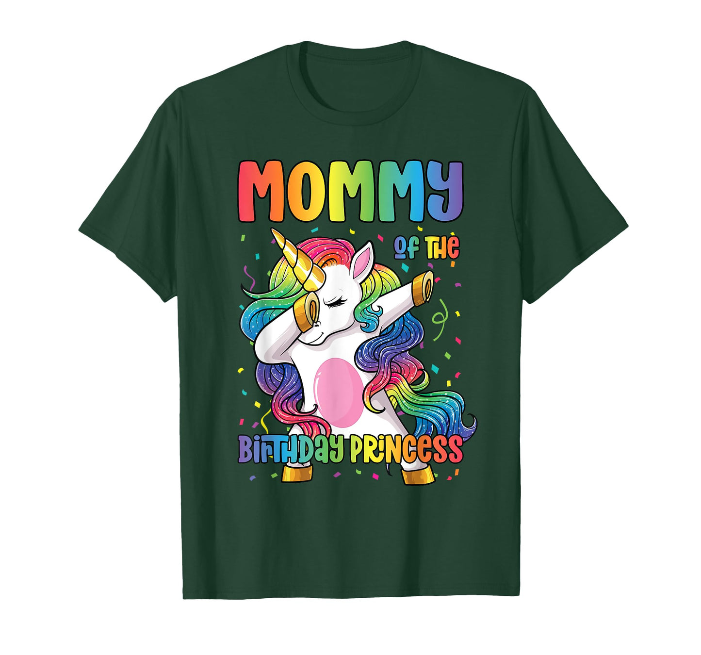 Mommy of the Birthday Princess Girl Dabbing Unicorn Mom T-Shirt