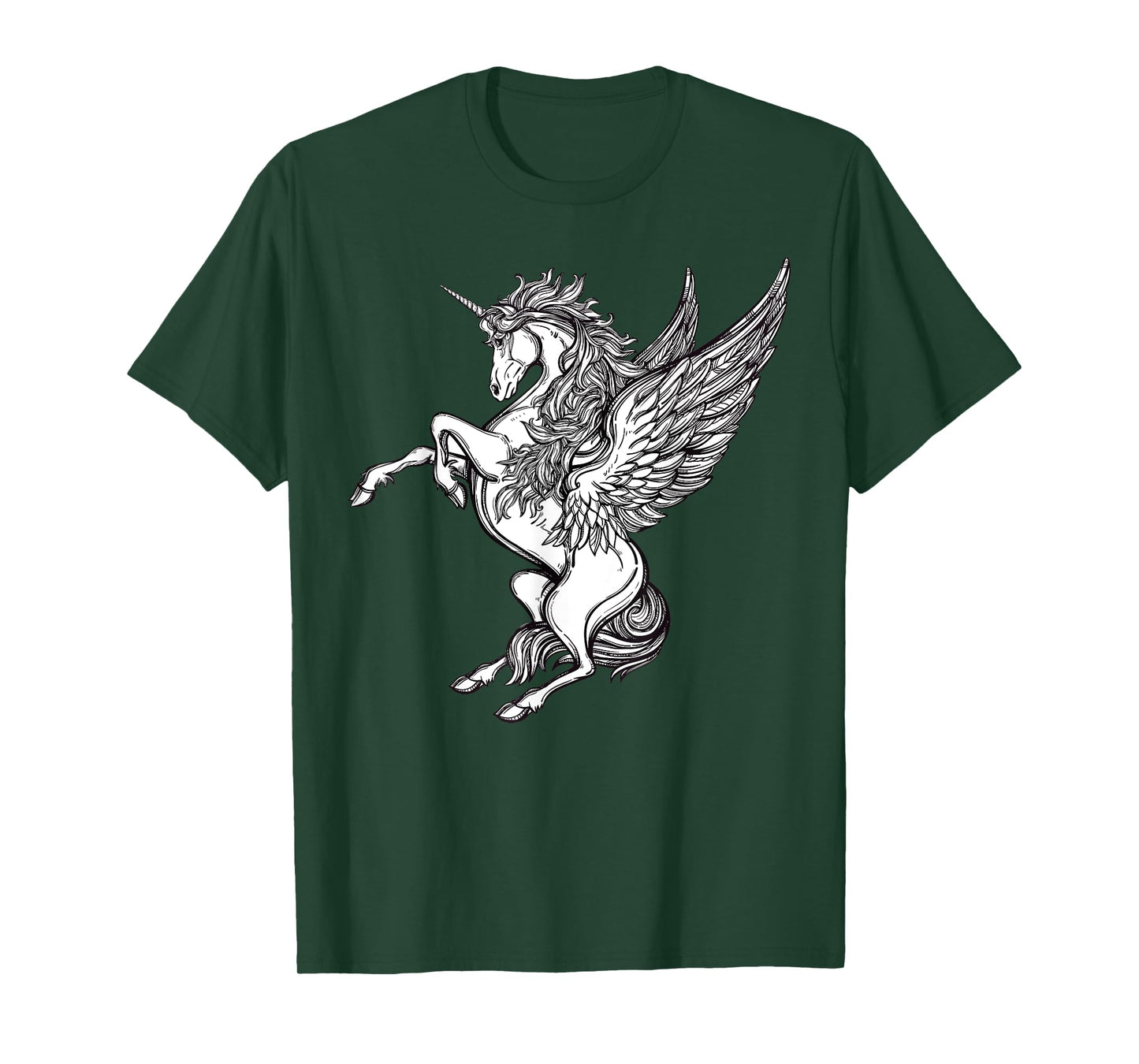 Victorian Unicorn Tshirt - Magic Fairy Pegasus Engraving Tee T-Shirt