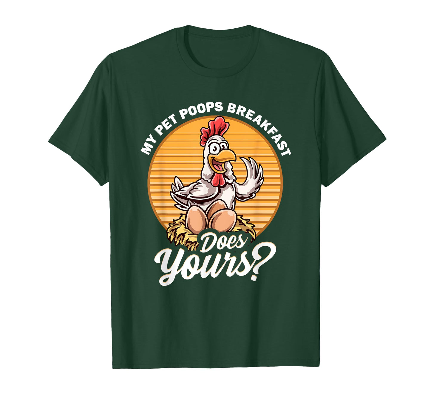Organic Hen Eggs Farmer Fresh Healthy Protein Swag Unisex-Adults Funny Chicken My Pet Poops Breakfast Does Yours Egg Laying Black Small Classic Fit Modern Classic Cartoon Fun T-Shirt