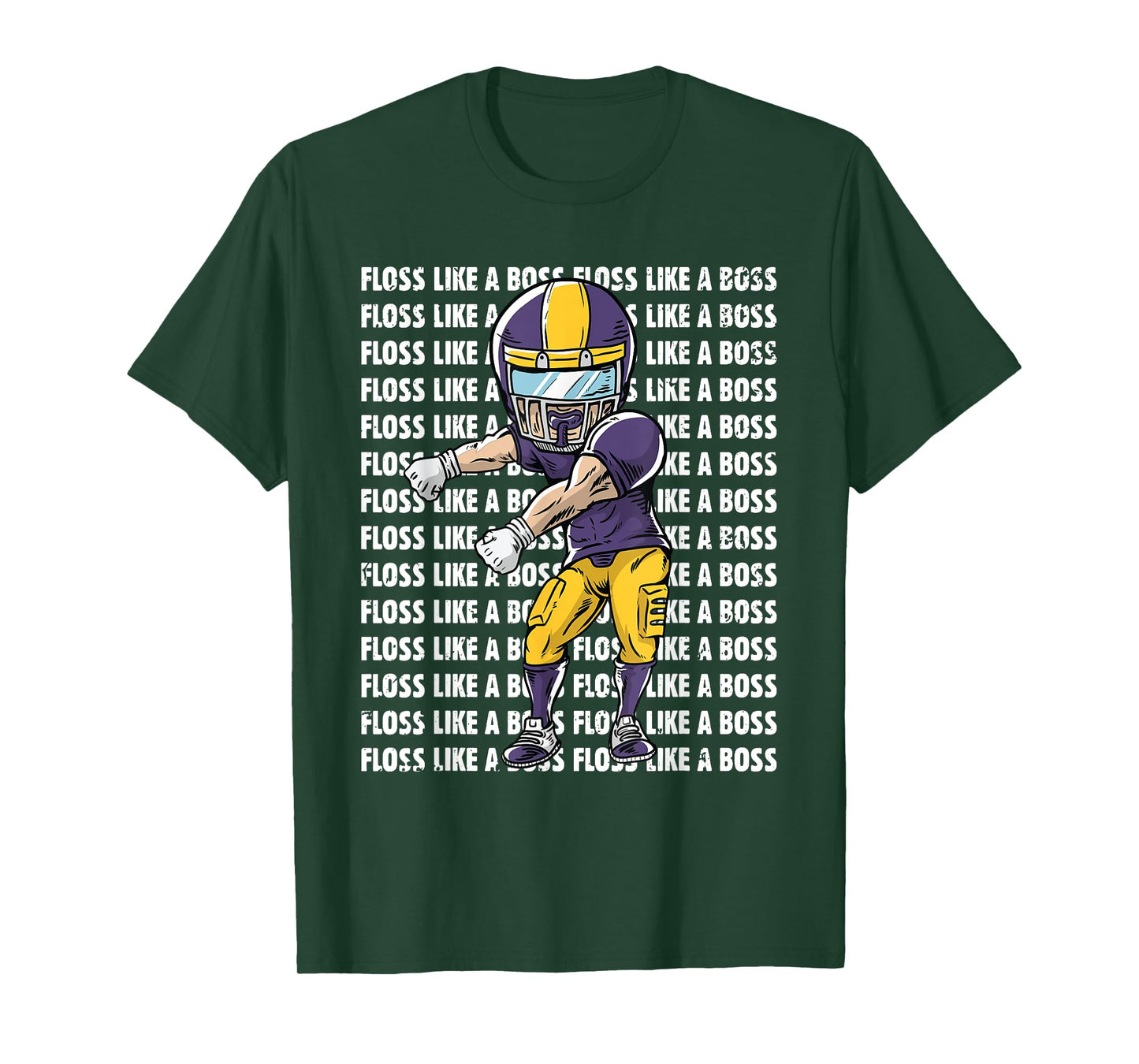 Floss Like A Boss Youth Shirt - Gold Purple Football TShirt T-Shirt