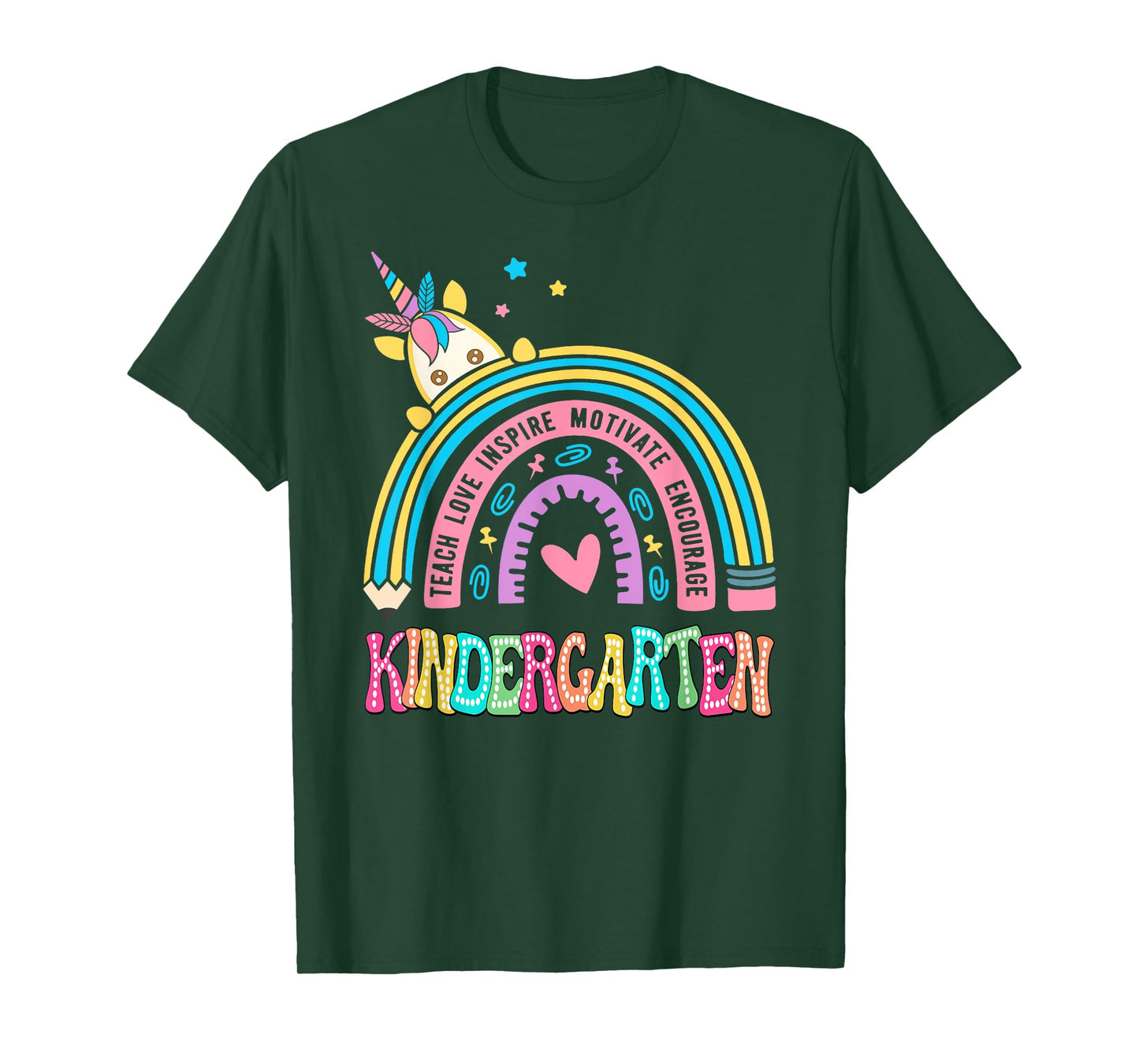 Kindergarten Unicorn Rainbow First Day Of School T-Shirt
