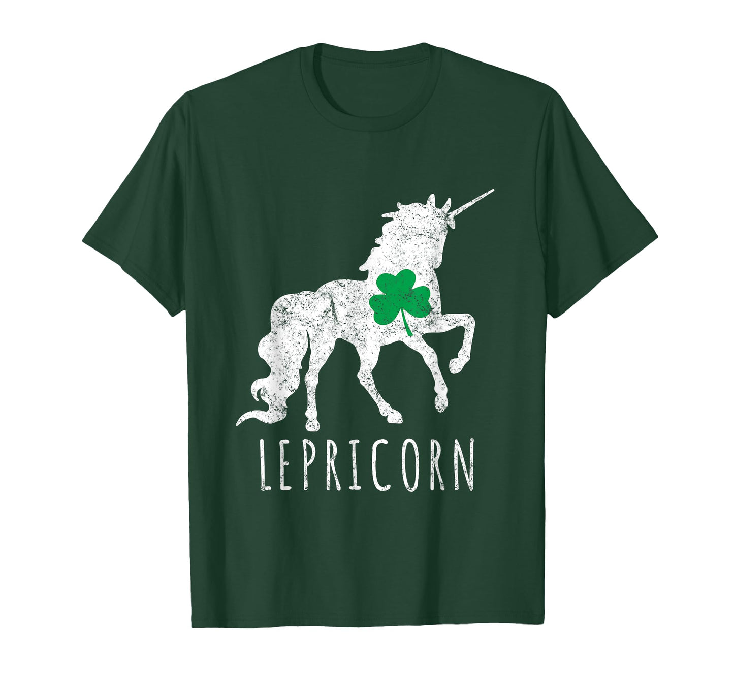Lepricorn Green Shamrock Funny Leprechaun Unicorn T-Shirt