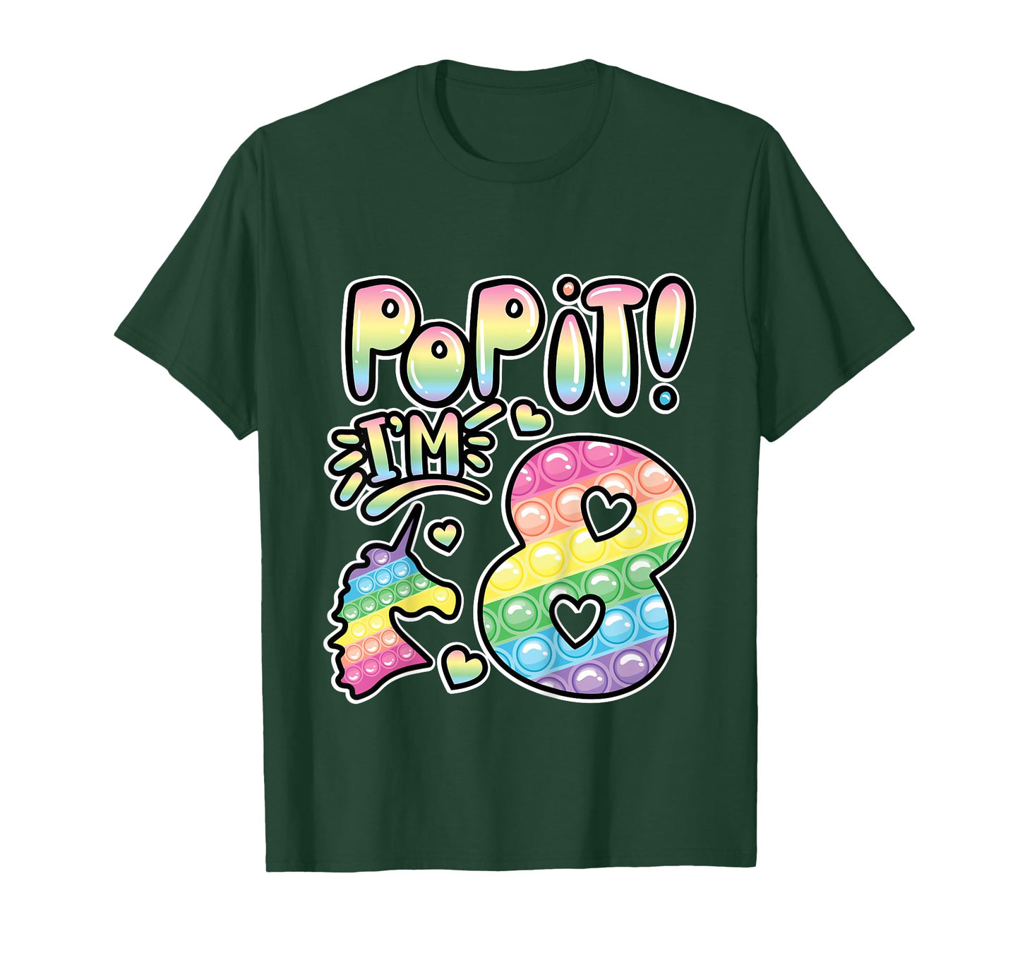 Pop It 8th Birthday Girls Boys 8 Years Old Fidget T-Shirt