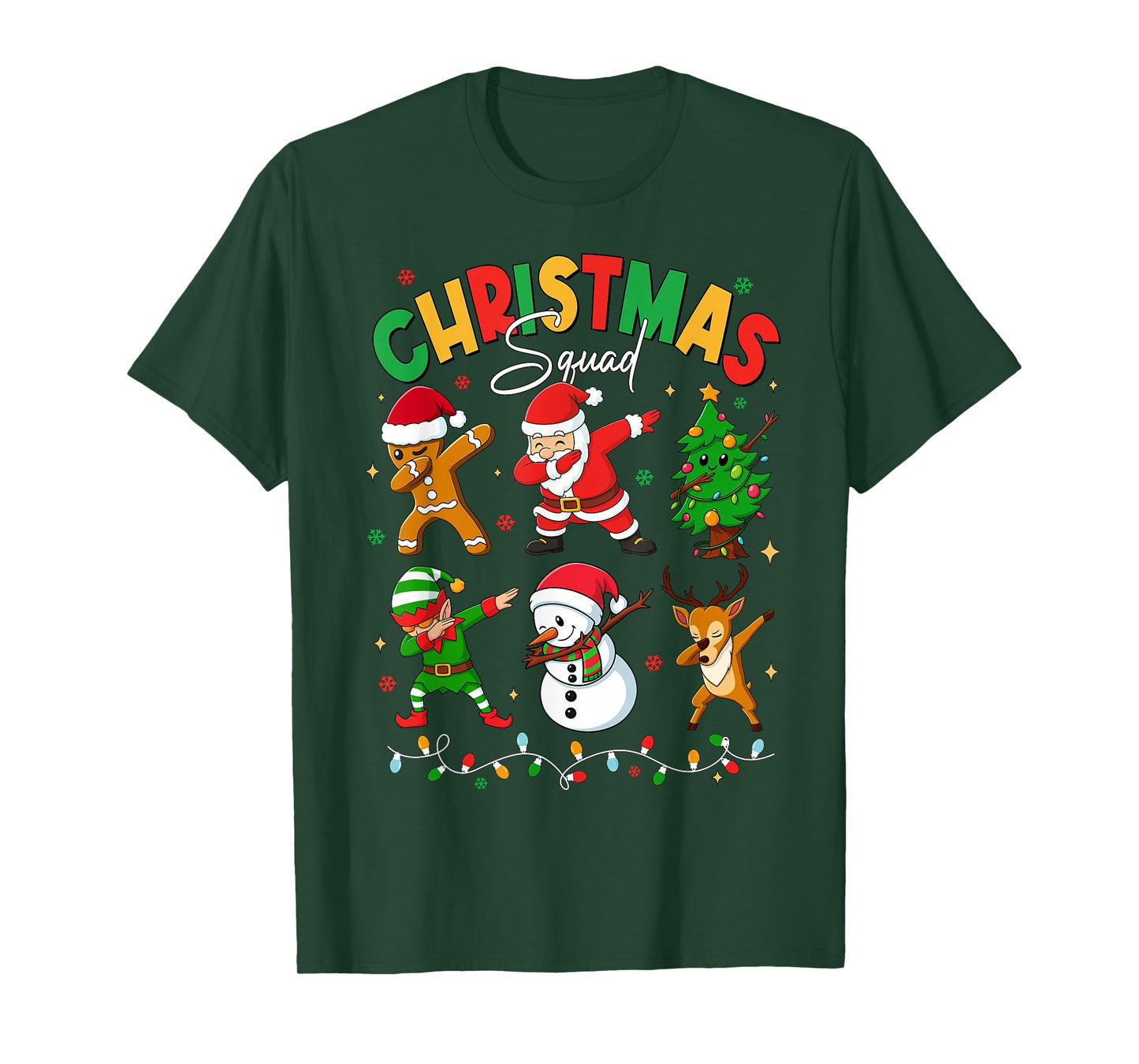 Dabbing Christmas Squad Santa Elf Family Matching Pajamas T-Shirt