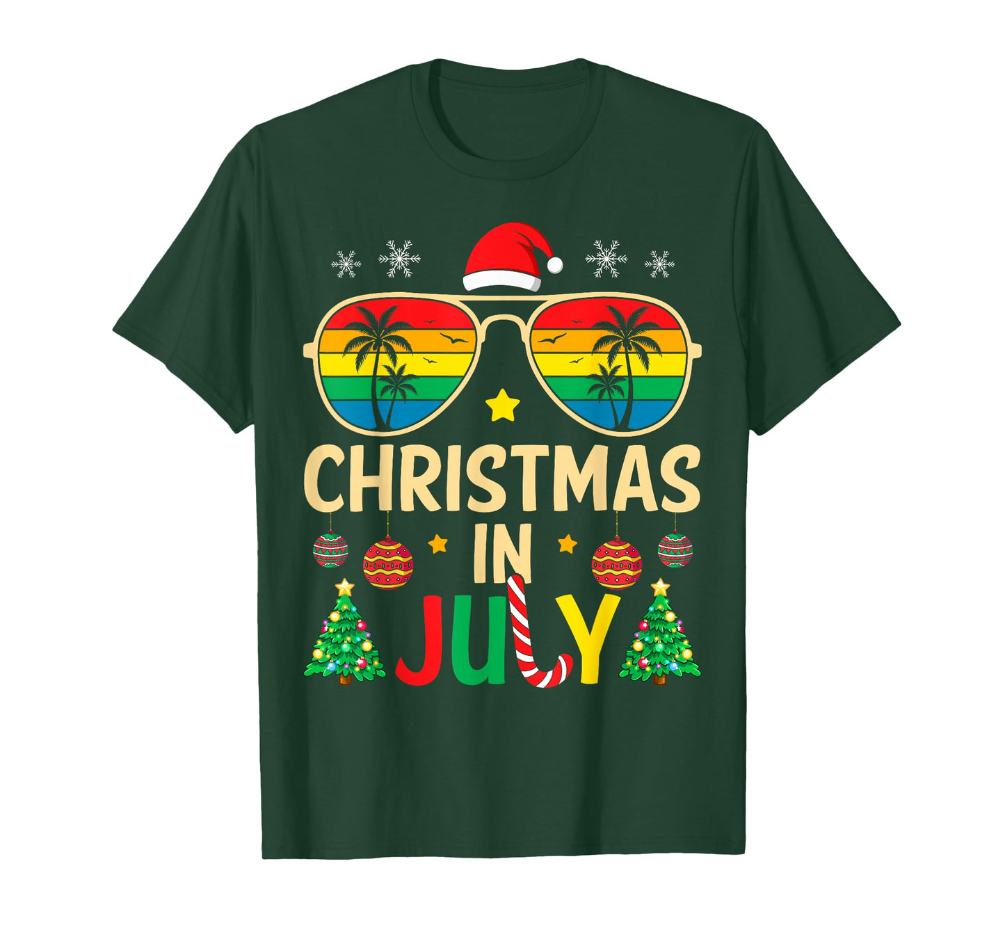 Christmas in July Santa Claus Sunglasses Beach Men Women Kid T-Shirt