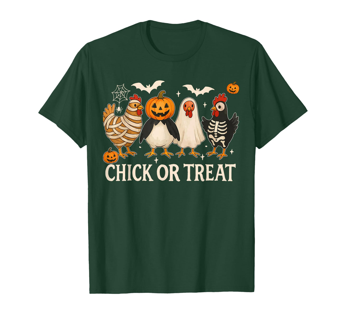 Chick Or Treat Shirt Chicken Halloween Costume Girls Women T-Shirt