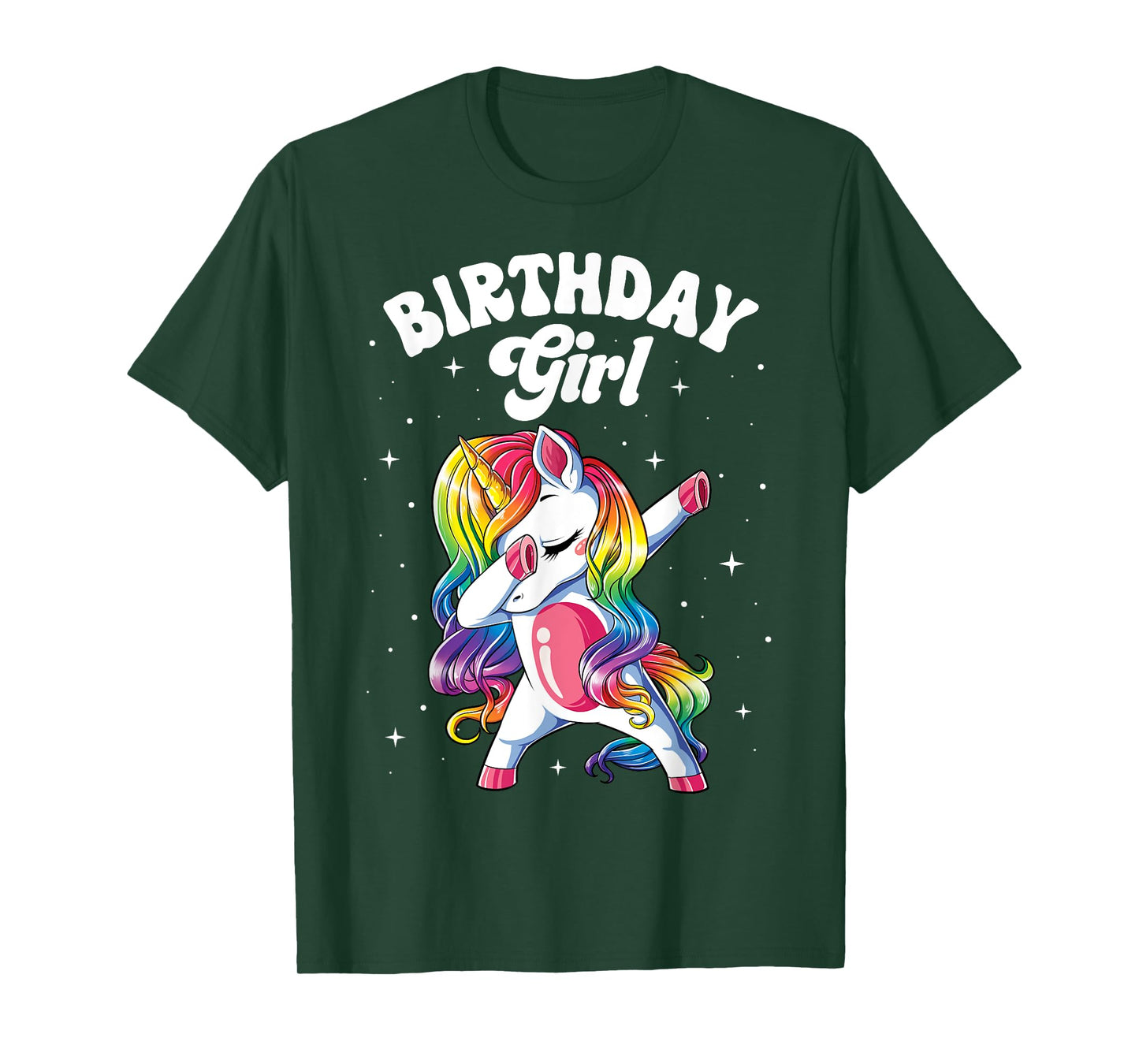Unicorn Dabbing Birthday Girl Kids Rainbow Dab Dance Squad T-Shirt