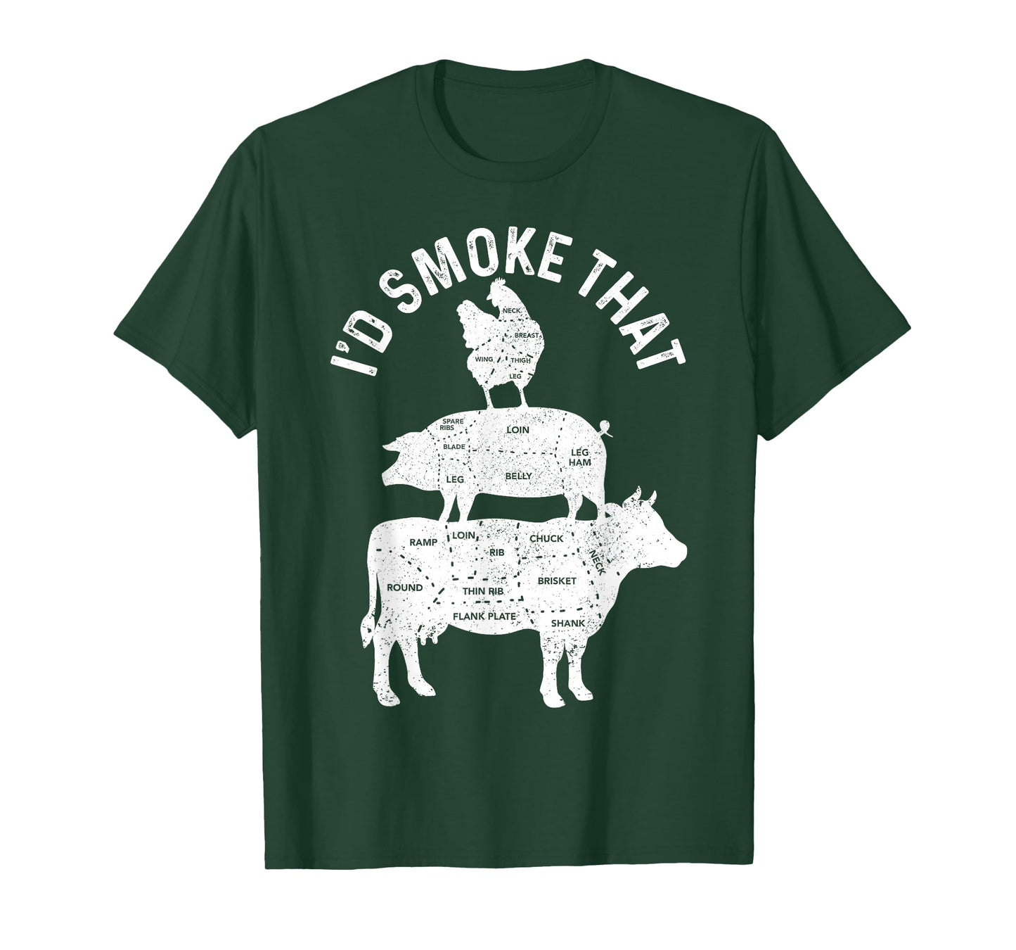 Chef Butcher BBQ I'd Smoke That Pork Beef Funny Father's Day T-Shirt