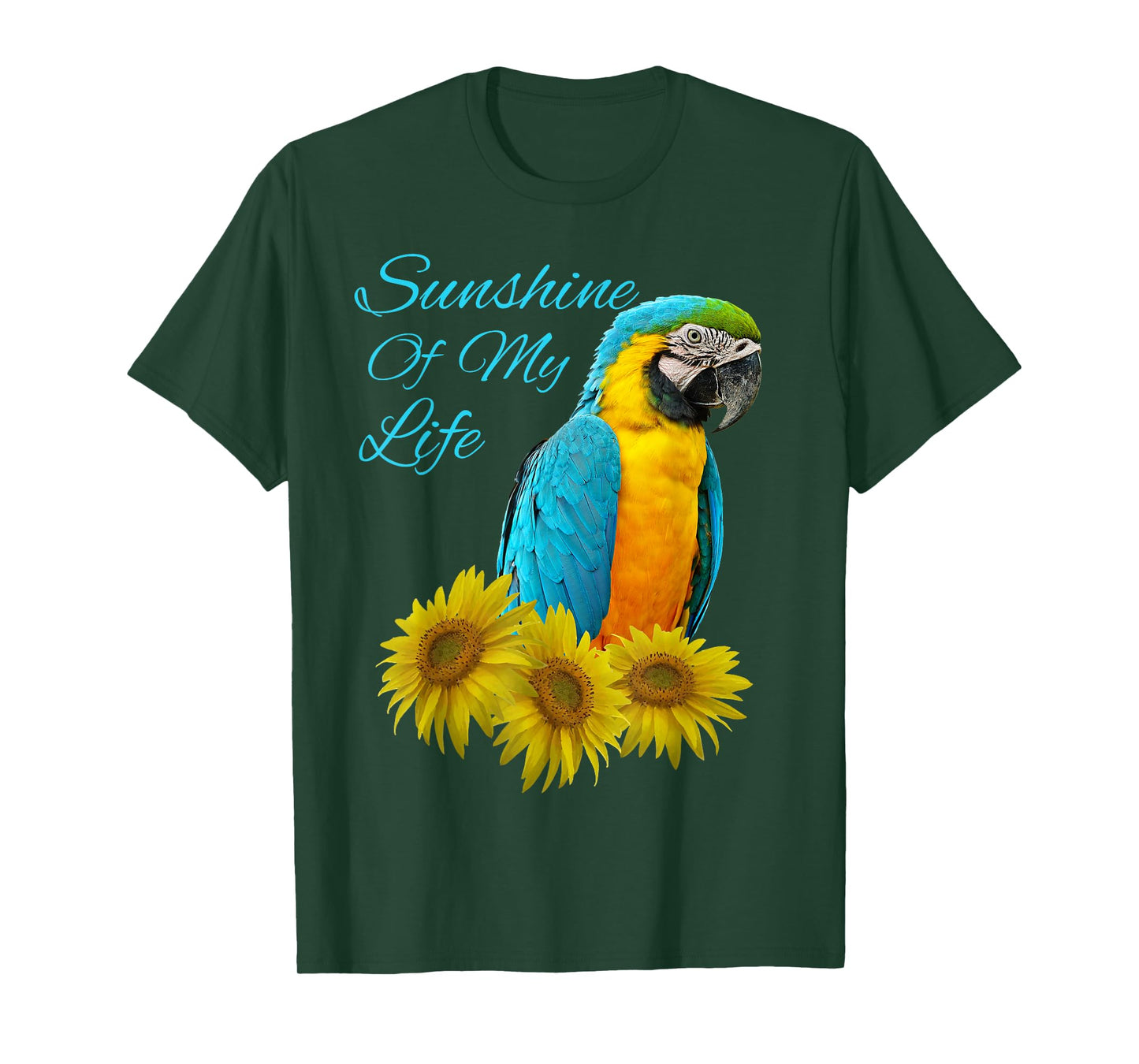 Yellow Chestnut Macaw Parrot Sunshine Sunflower T-Shirt