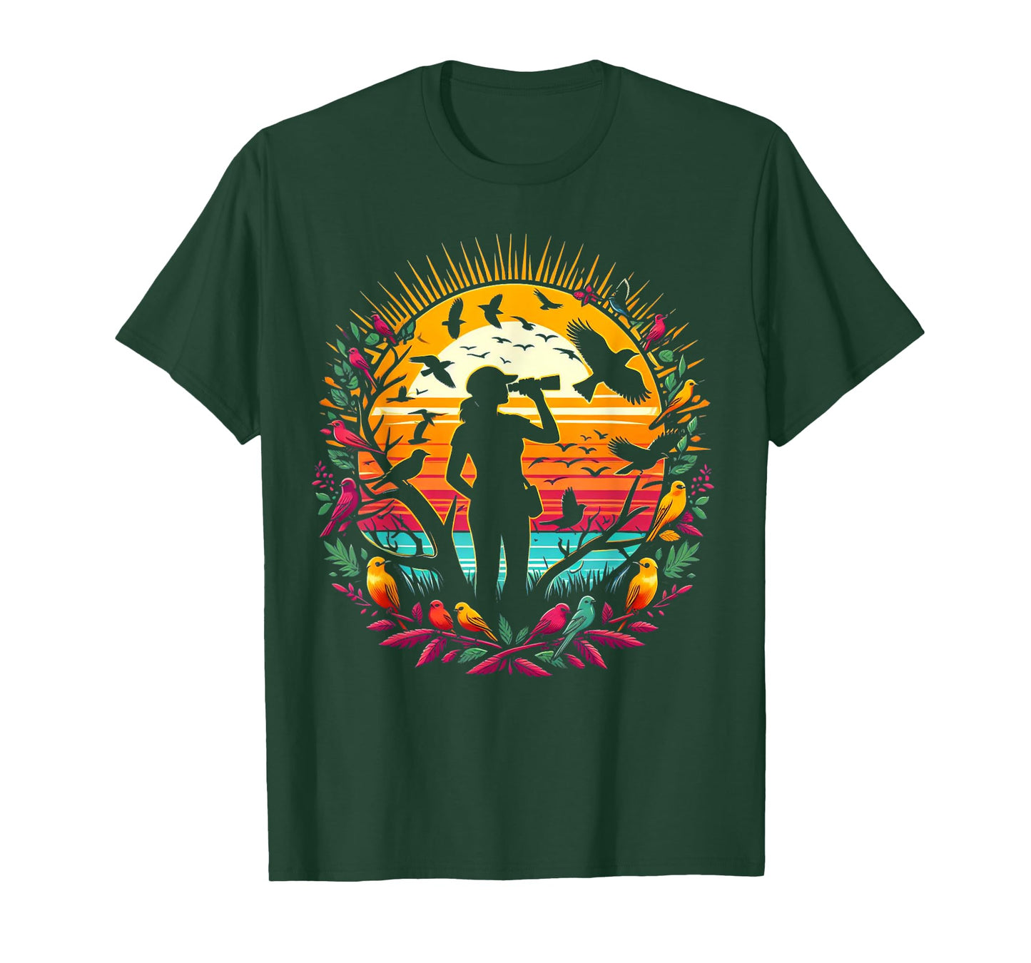 Fun Colorful BirdWatcer Birder Birding Women's Cute Bird T-Shirt