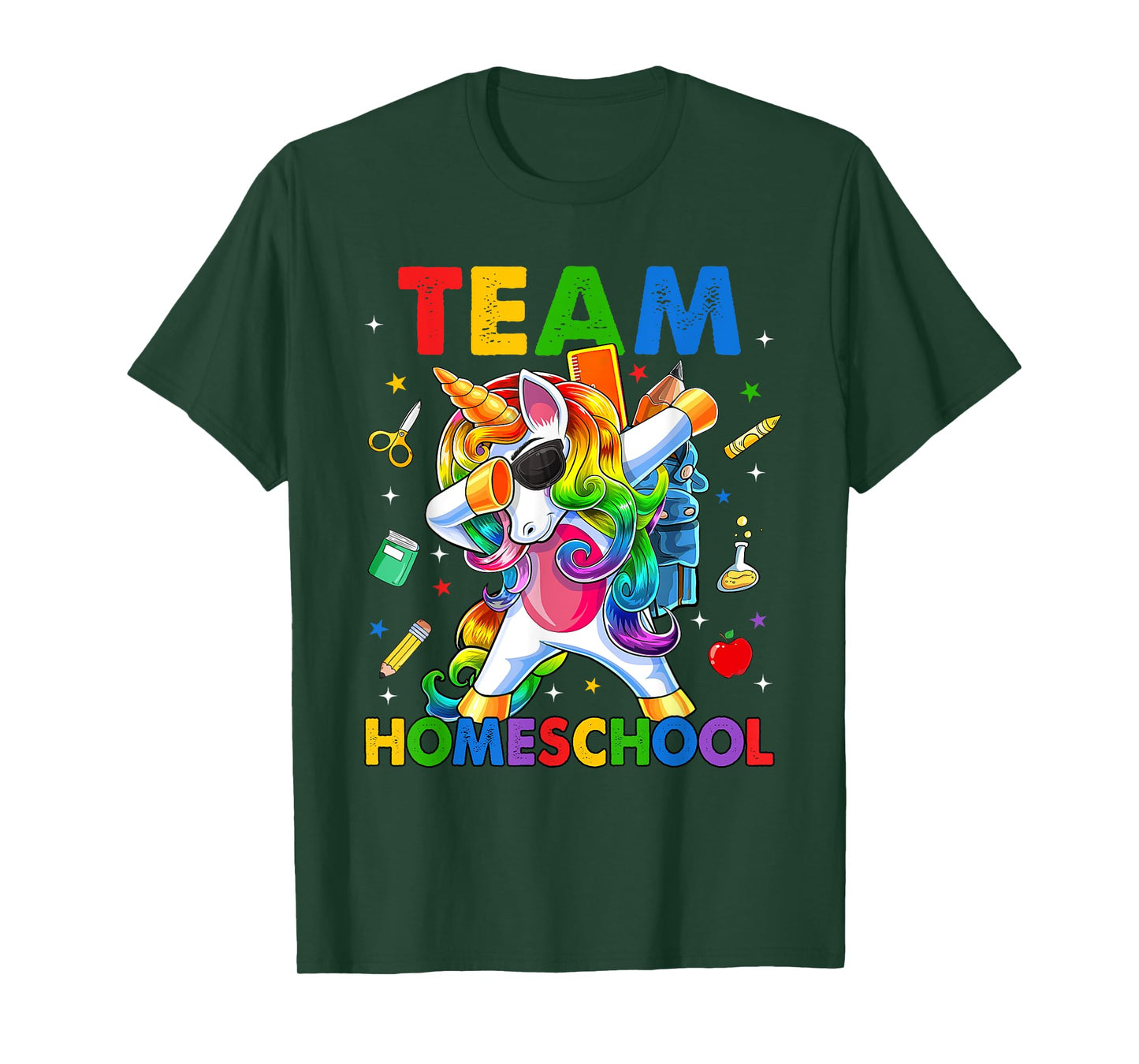 Team Homeschool Squad Dabbing Unicorn Back To School Kids T-Shirt