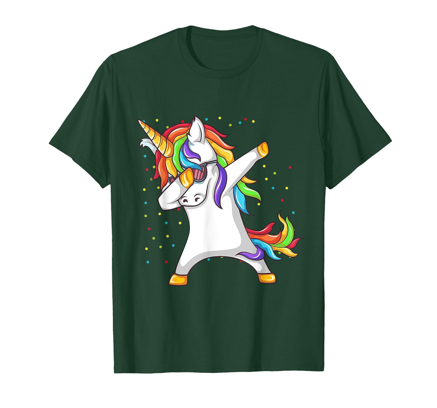 Dabbing Unicorn Rainbow Girls Kids Women T-Shirt