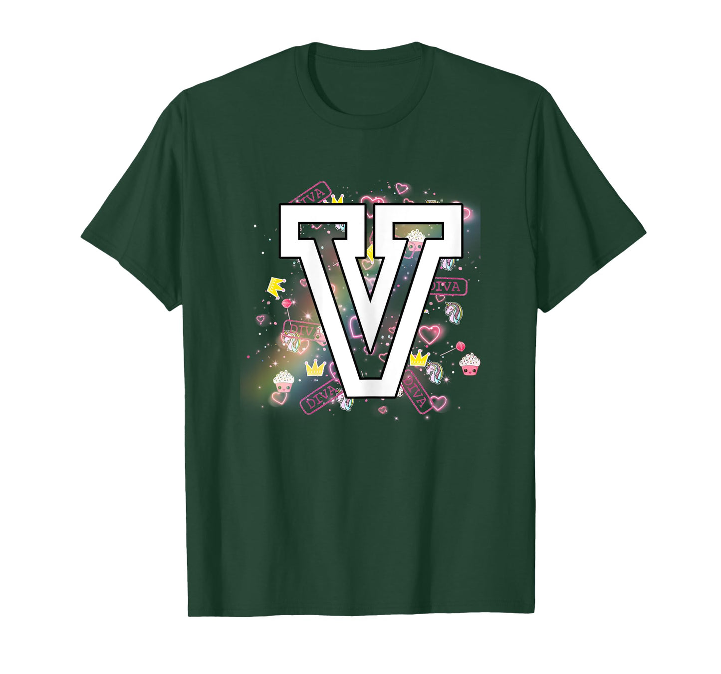 Kids Letter V Clothing For a Girl Who's Name Starts With V T-Shirt