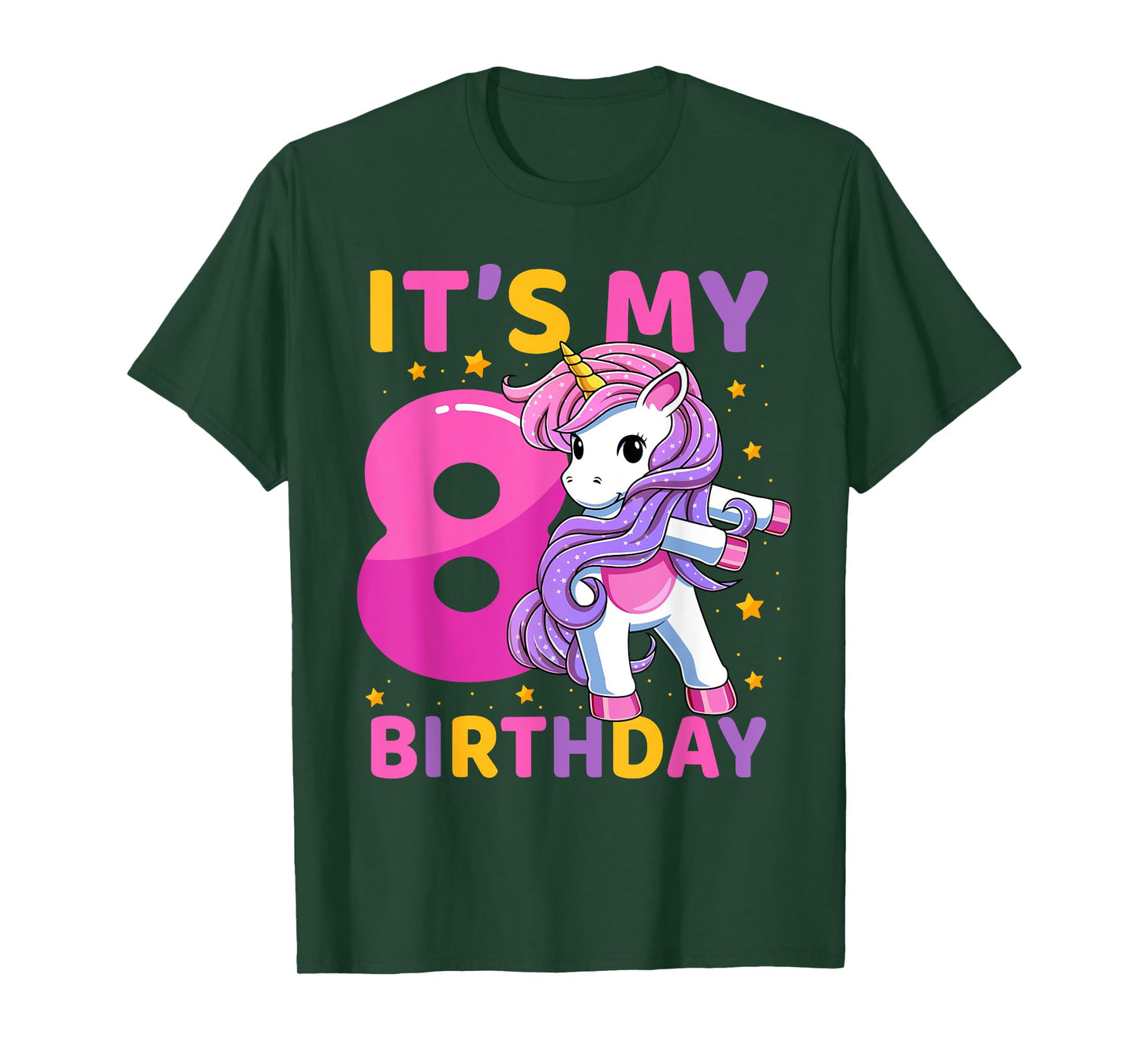 8 Years Old Unicorn Flossing 8th Birthday Party Girls Kids T-Shirt