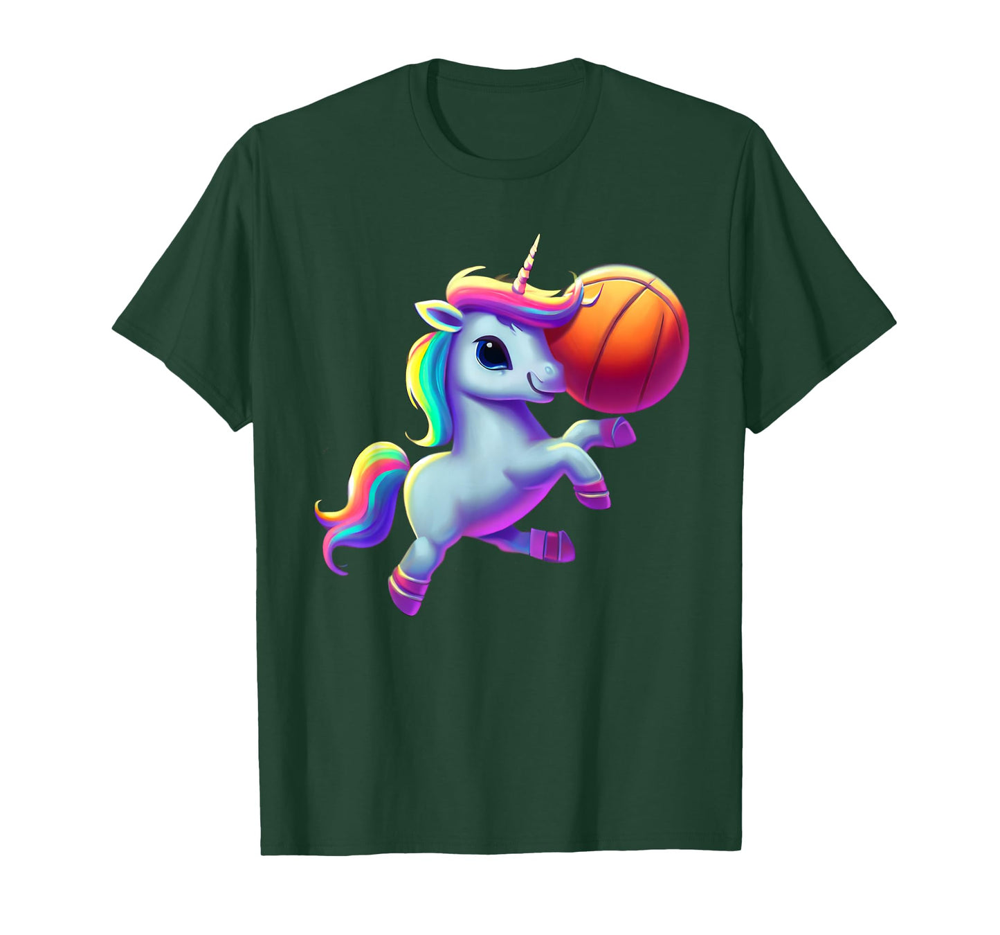 Unicorn Playing Basketball Cool Funny Unicorns Basketball T-Shirt