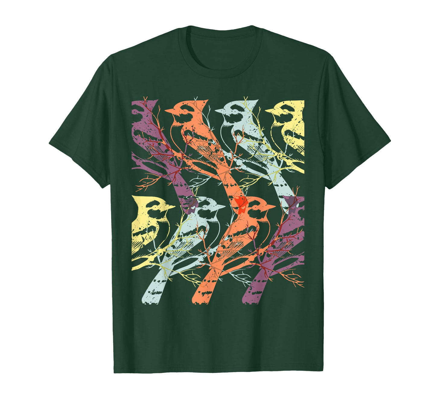 Blue Jay Retro Minimal Design Bird T-Shirt