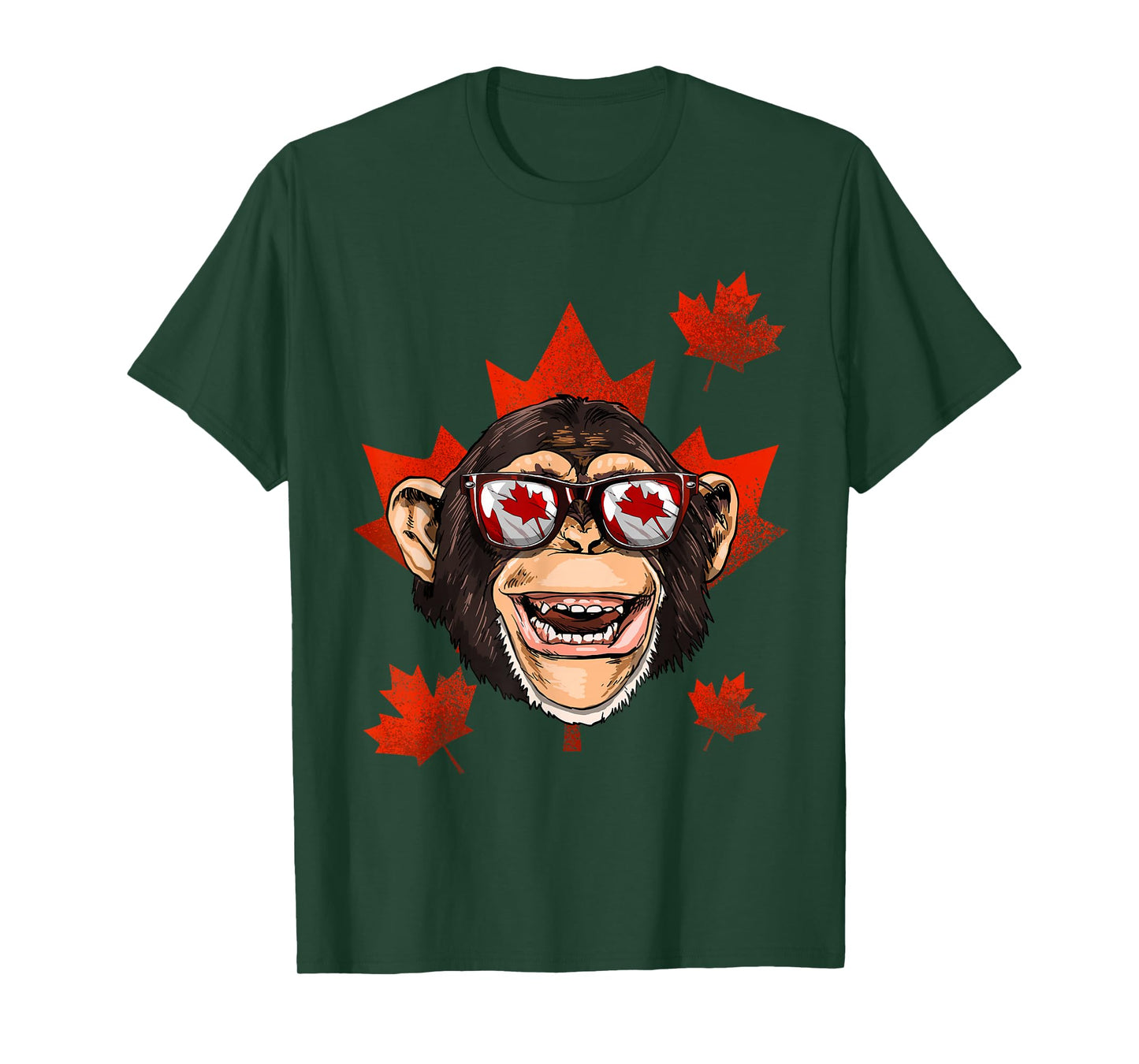 Canadian Monkey Maple Leaf Patriotic Canada Flag T-Shirt