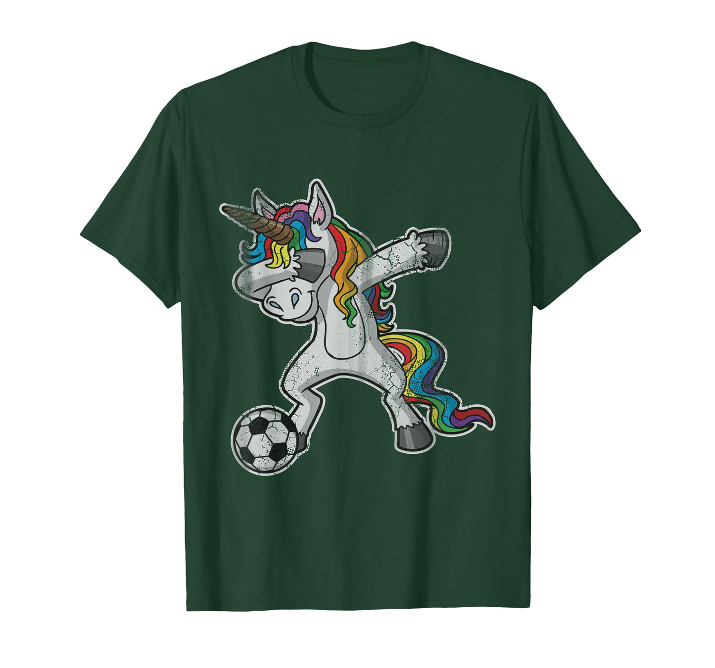 Unicorn Girls Soccer Player Dabbing Mom Kids Women T-Shirt
