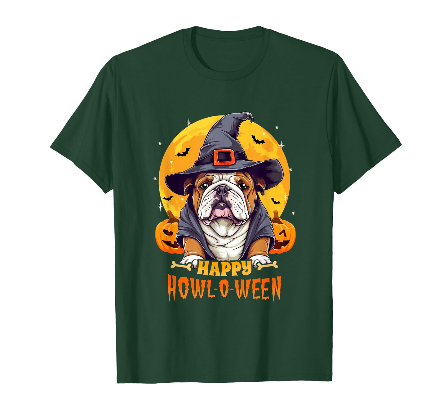 English Bulldog Halloween Dog Howl O Ween Funny Pet T-Shirt