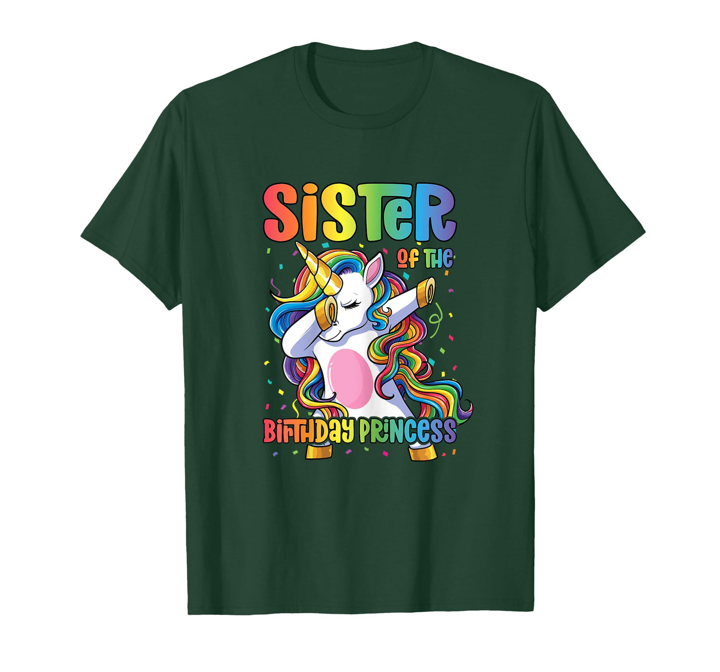Sister of the Birthday Princess Shirt Girl Dabbing Unicorn T-Shirt
