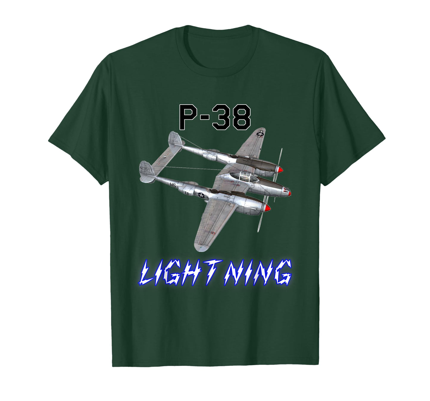 P-38 Lightning USAF Warbird WW2 Plane T-Shirt