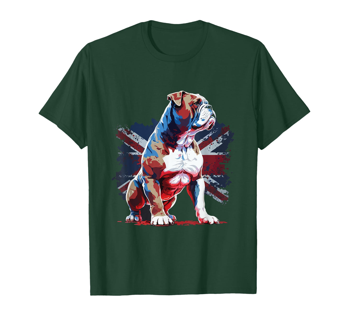 British Bulldog with union jack flag T-Shirt
