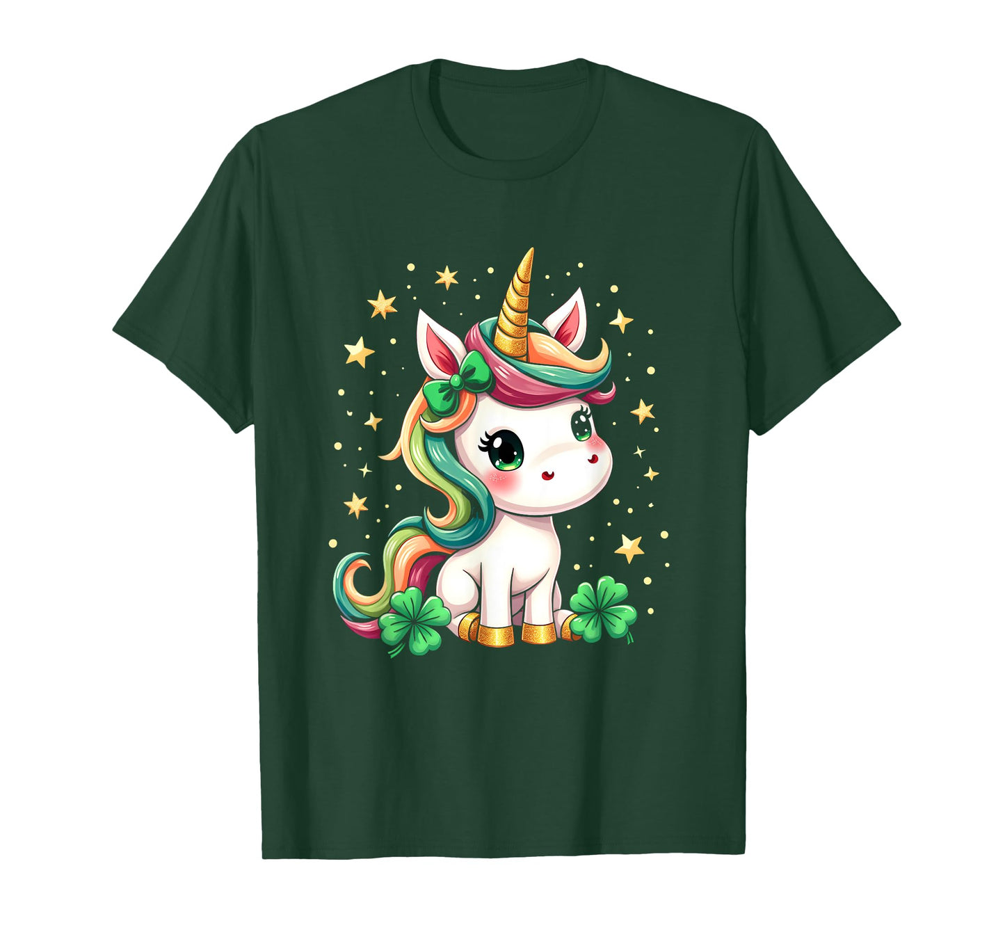 Cute Unicorn Shamrock St Patricks Day Lepricorn Girls Kids T-Shirt