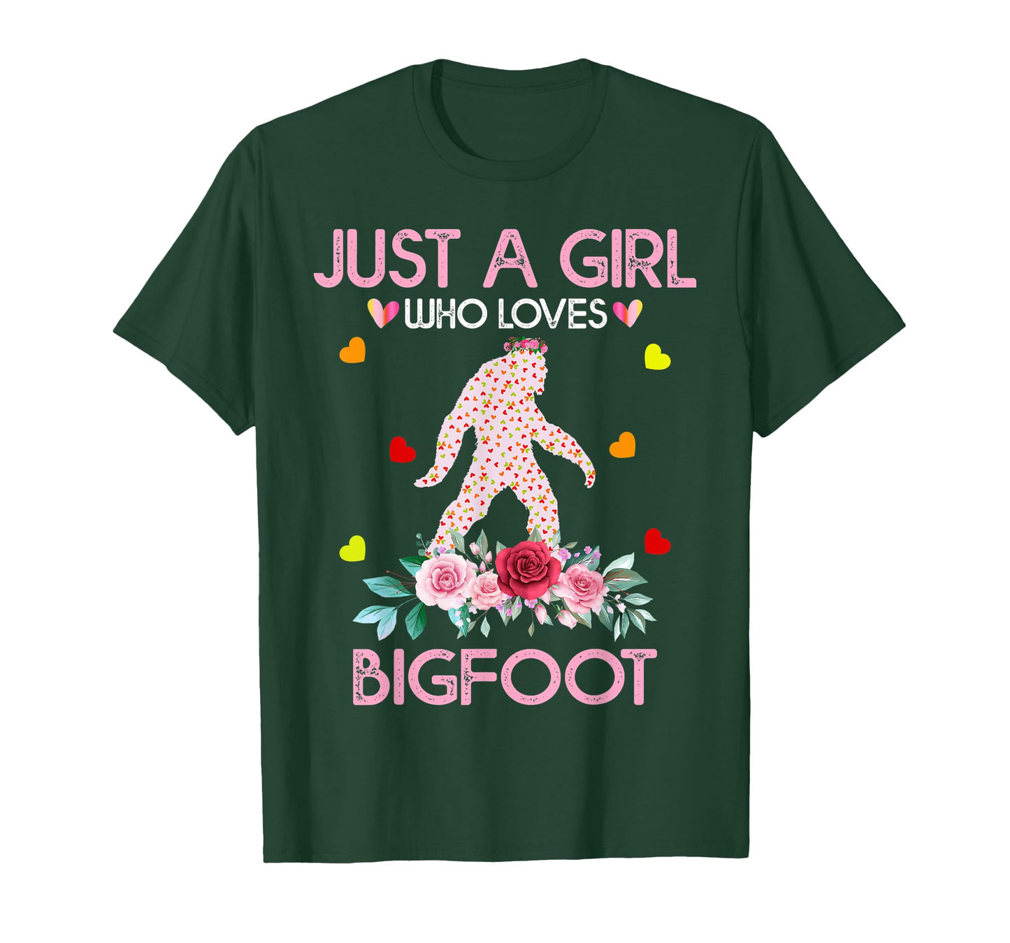 Bigfoot Shirt For Women Kids Just A Girl Who Loves Bigfoot T-Shirt